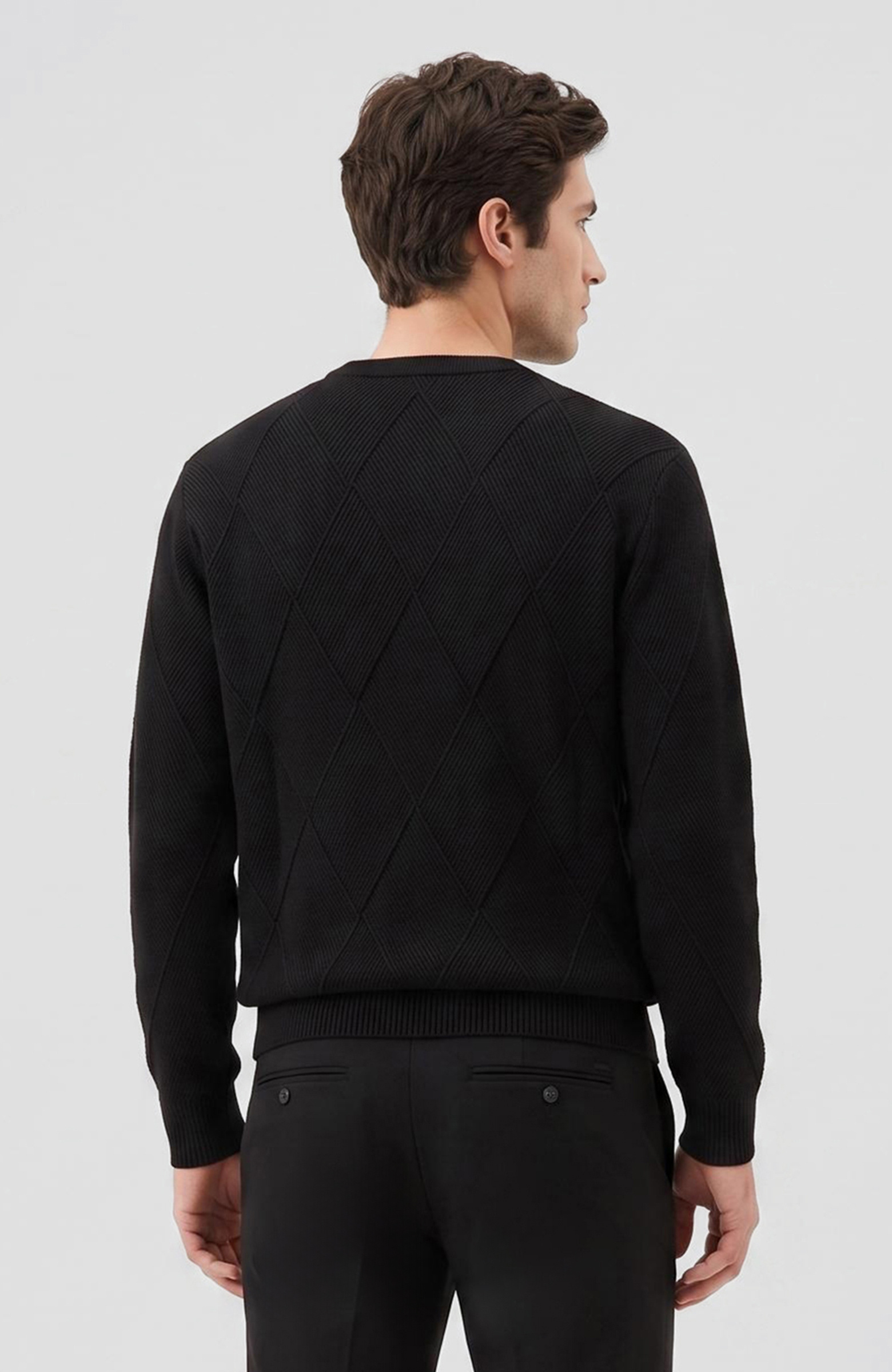 Black Diamond Patterned Knitwear Sweater
