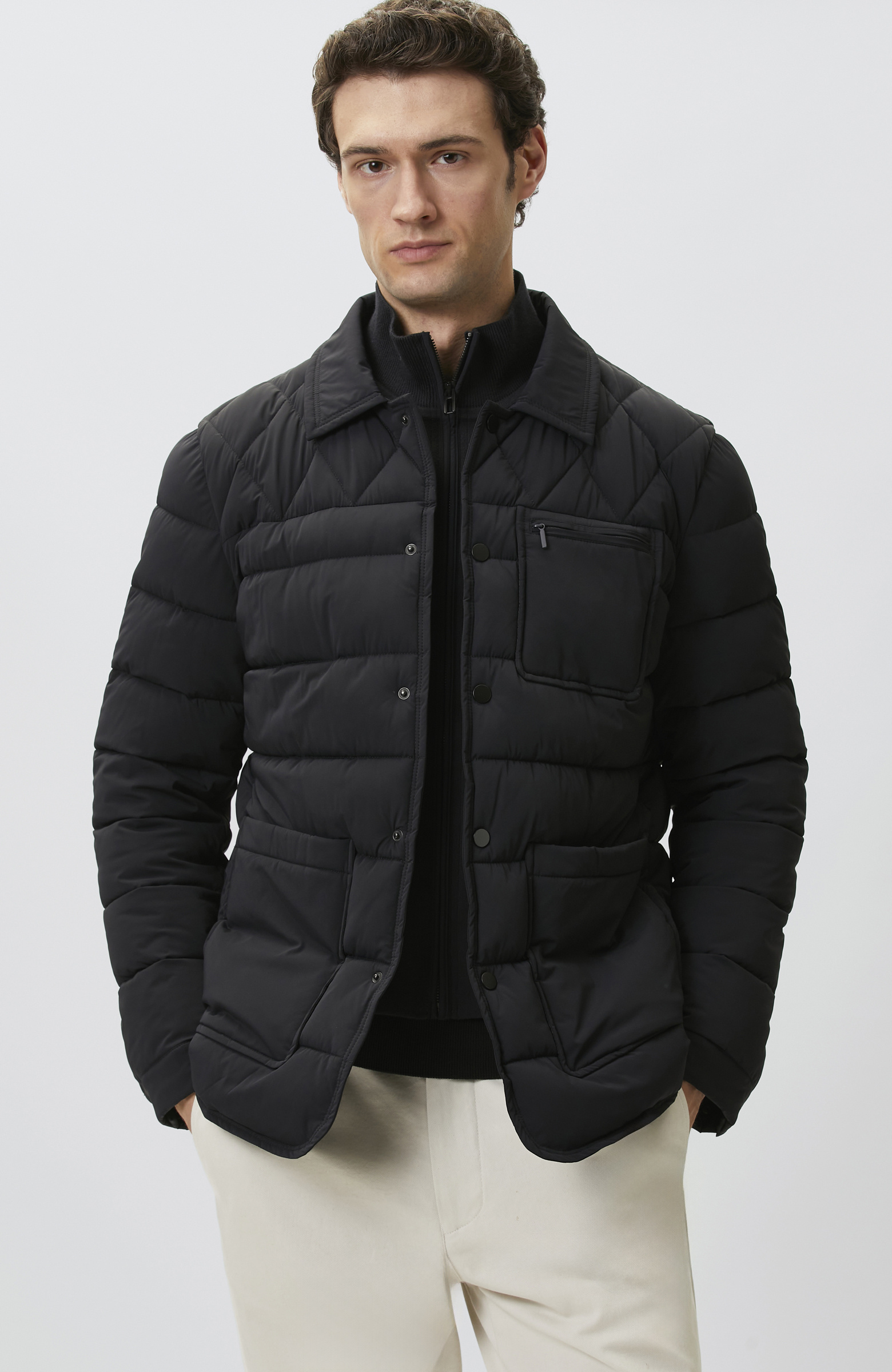 Black Knitwear Outfitting Coat Jacket