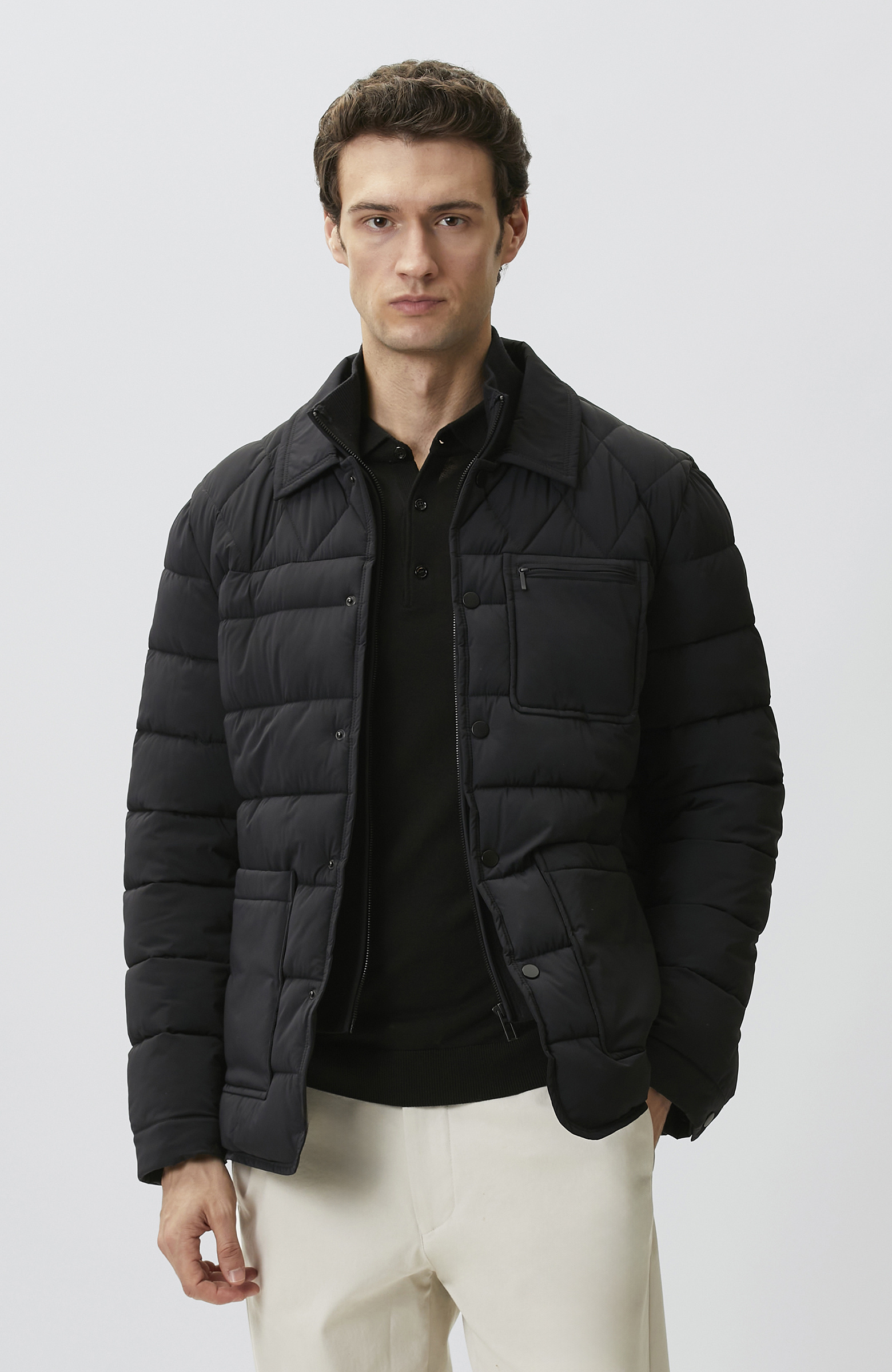 Black Knitwear Outfitting Coat Jacket