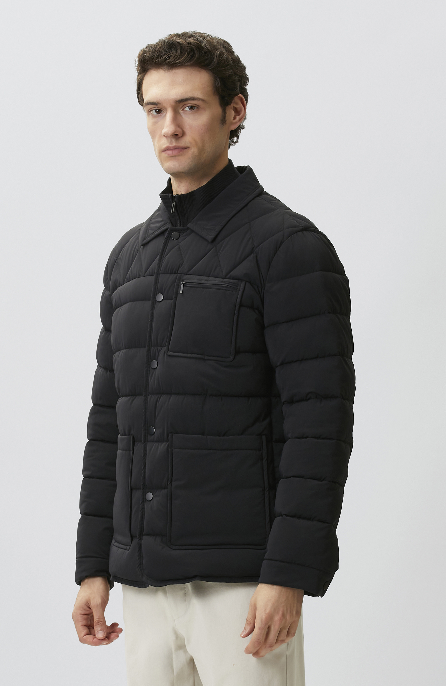 Black Knitwear Outfitting Coat Jacket