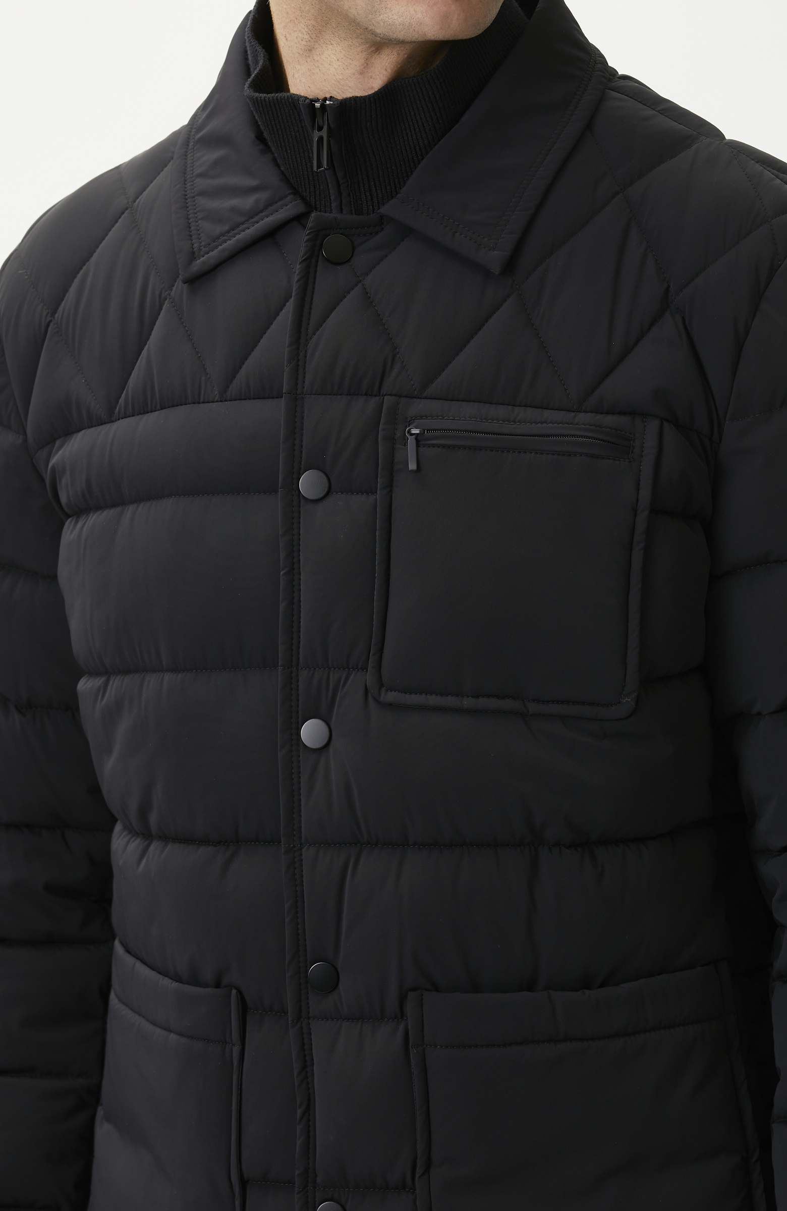 Black Knitwear Outfitting Coat Jacket