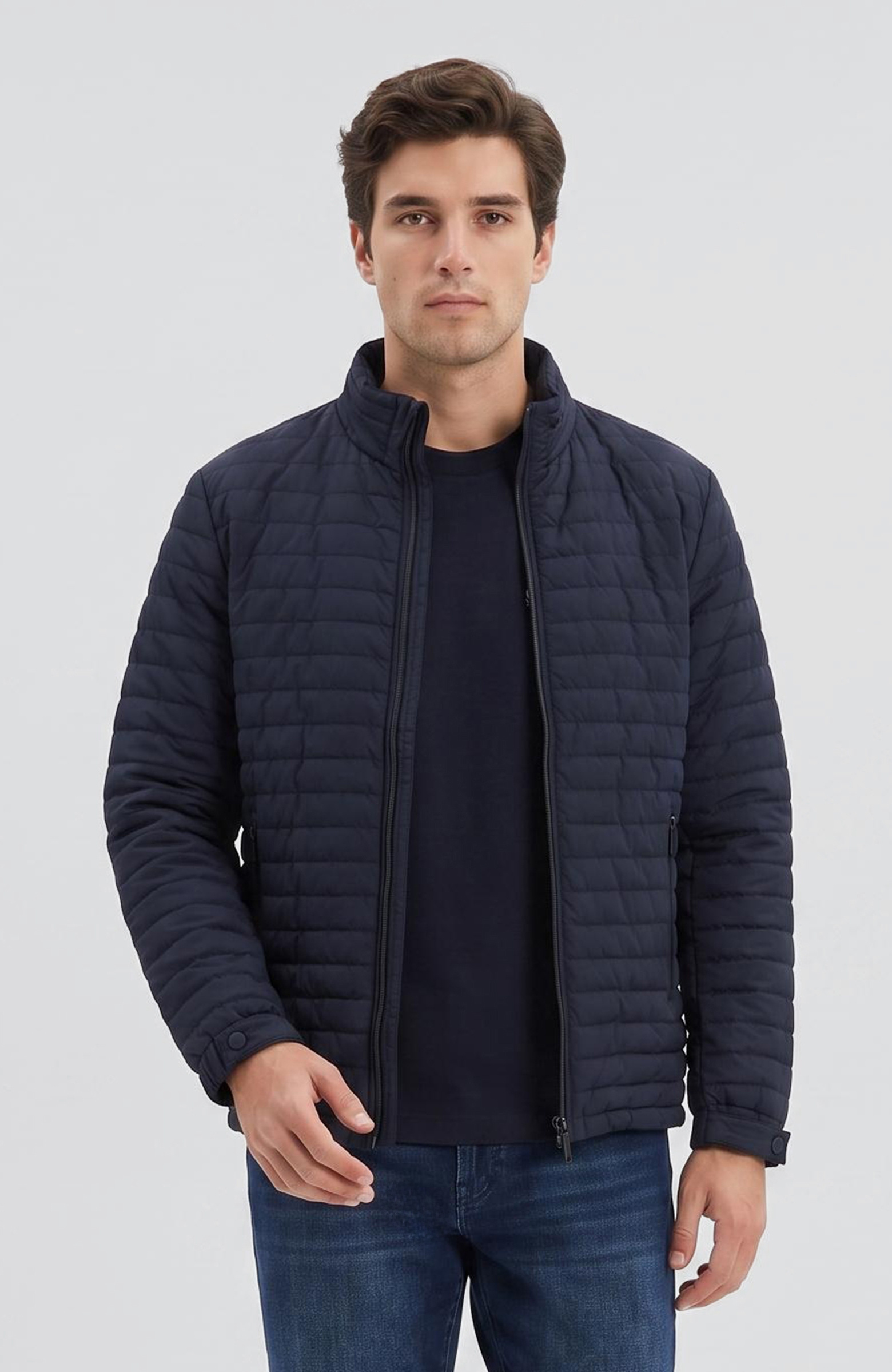 Lacivert Puffer Mont