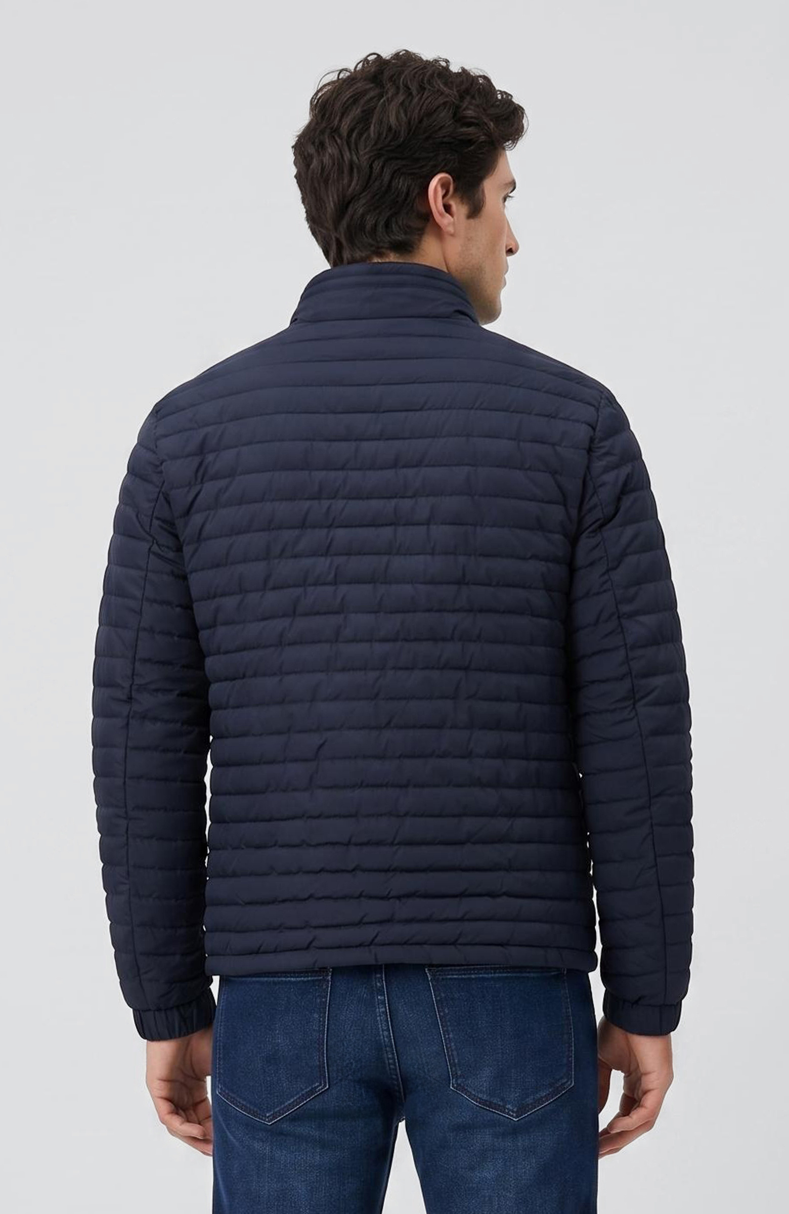Lacivert Puffer Mont