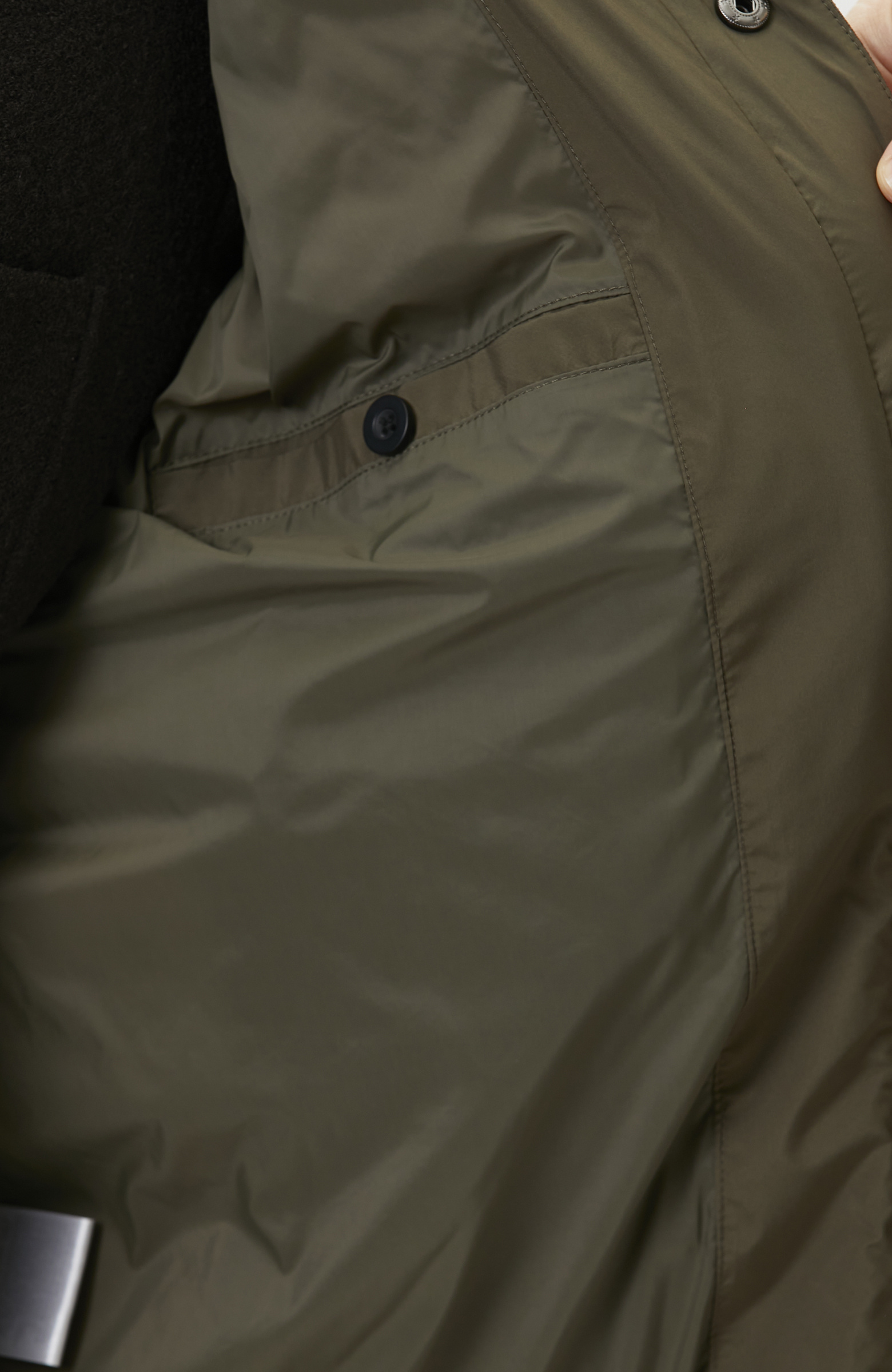 Haki Polo Yaka Çıtçıtlı Mont