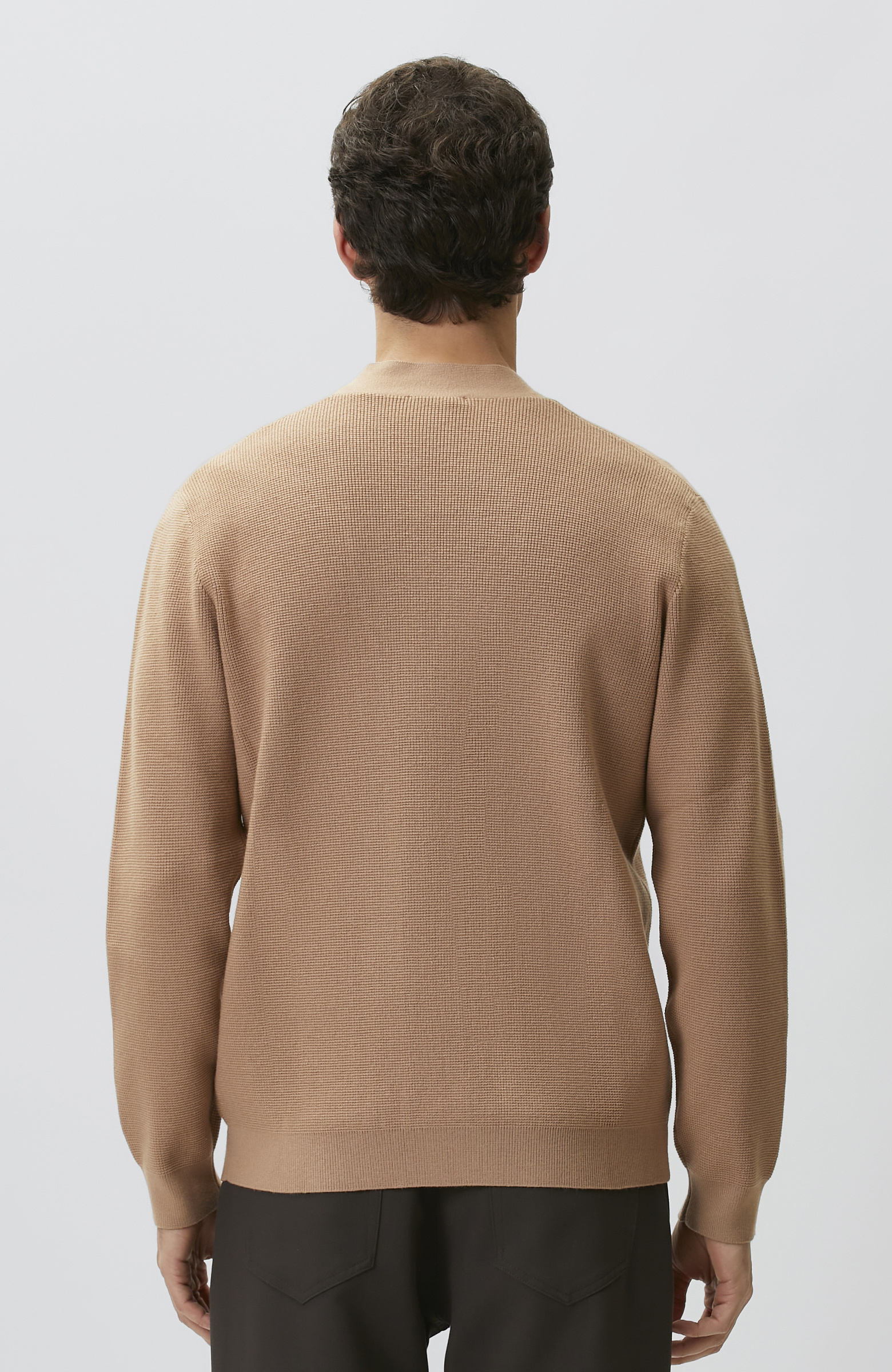 Camel Patchli Triko Hırka