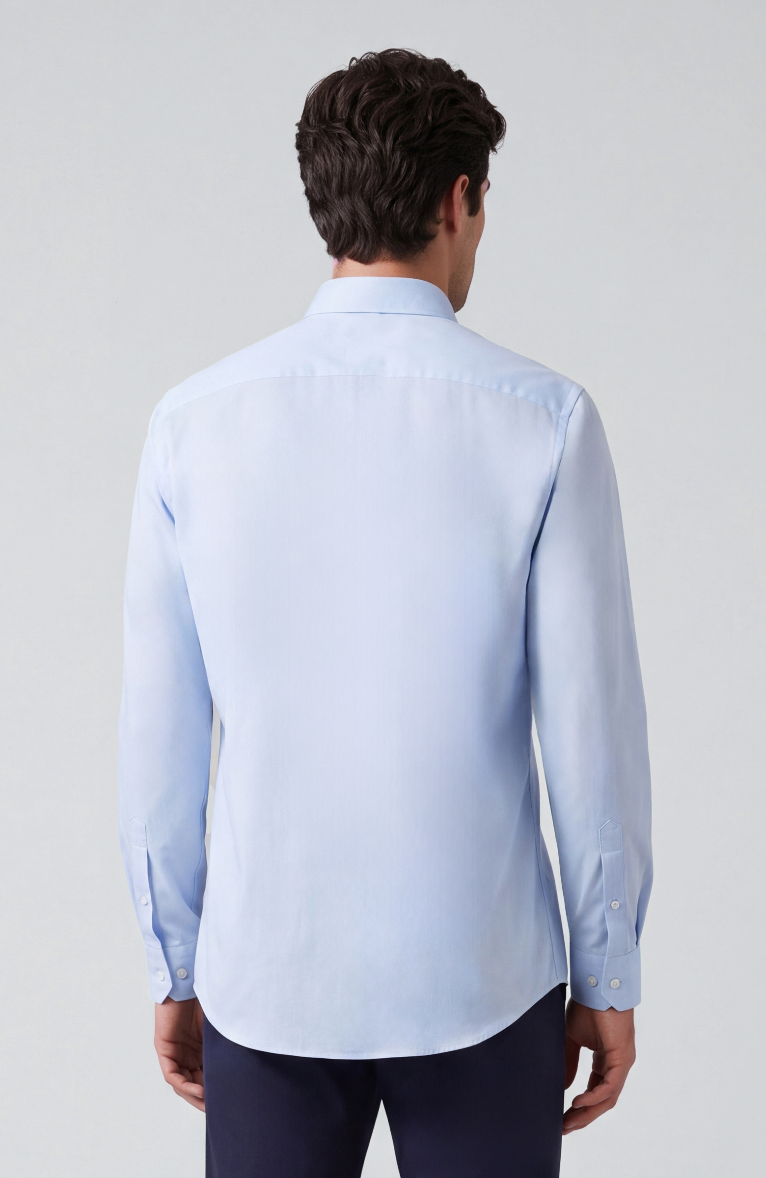 Non-Iron Mavi Düğmeli Yaka Oxford Gömlek