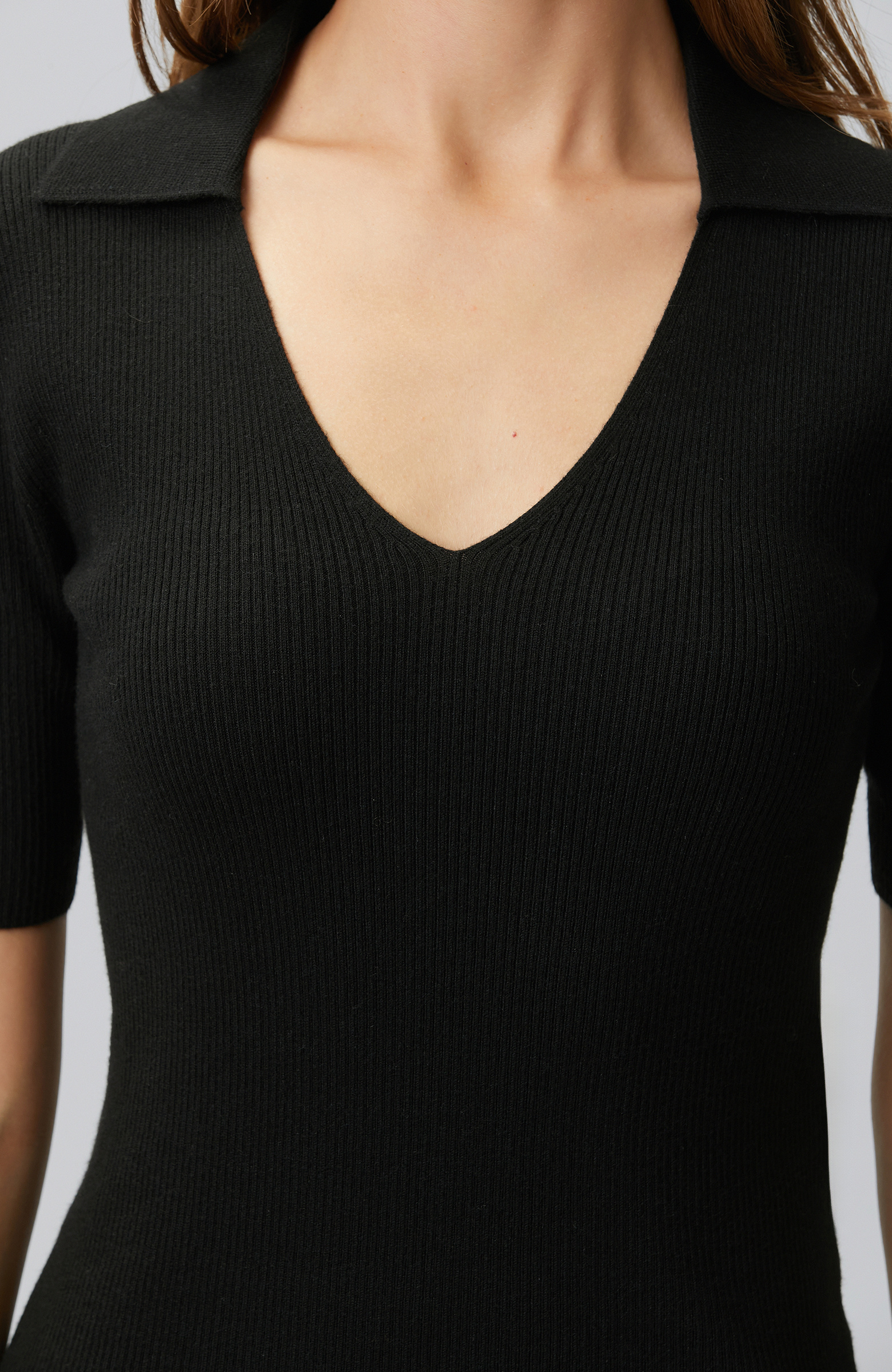 Black Polo Basic Wool Blend Knitwear Sweater
