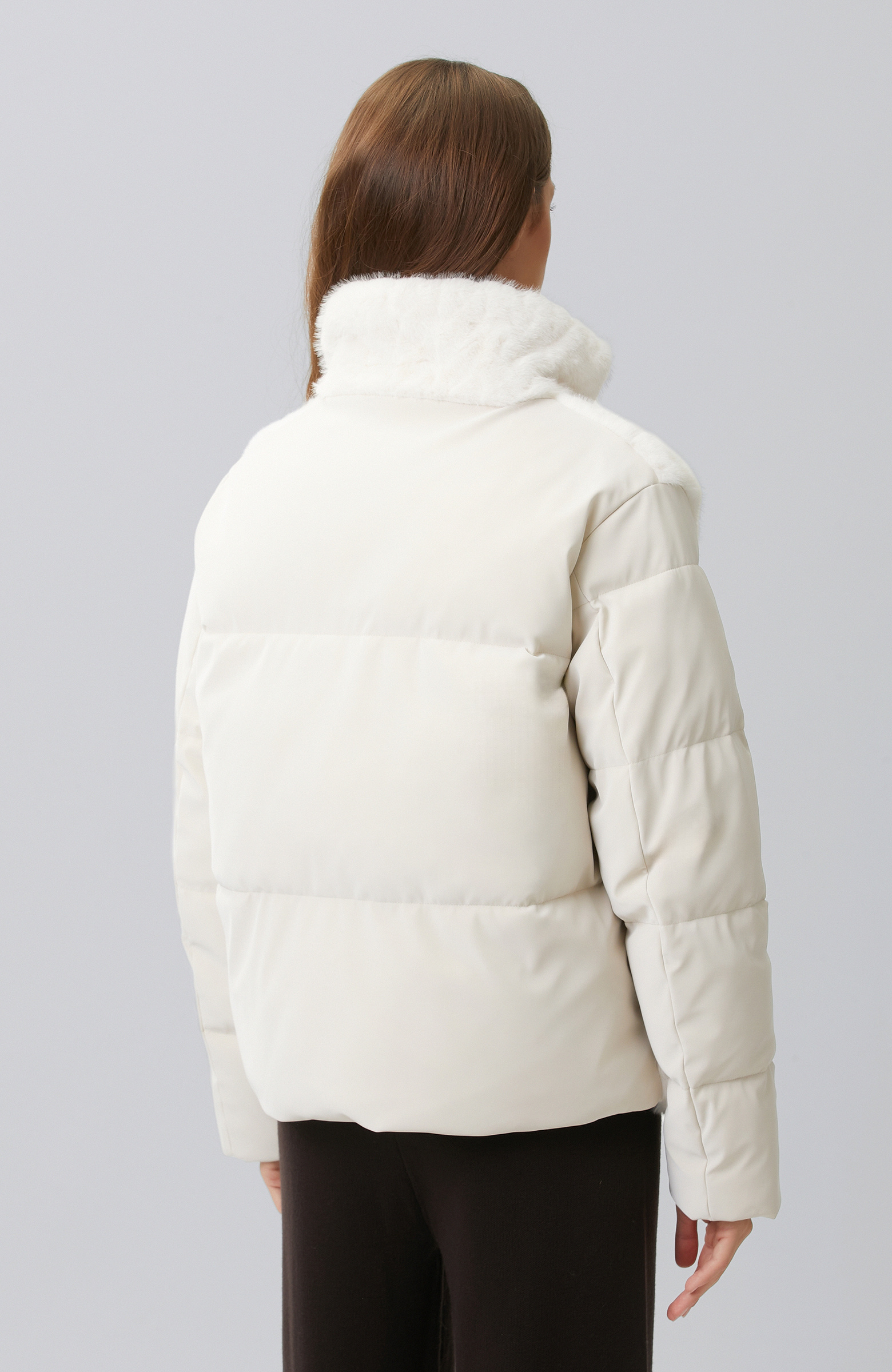 Off White Faux Fur Coat