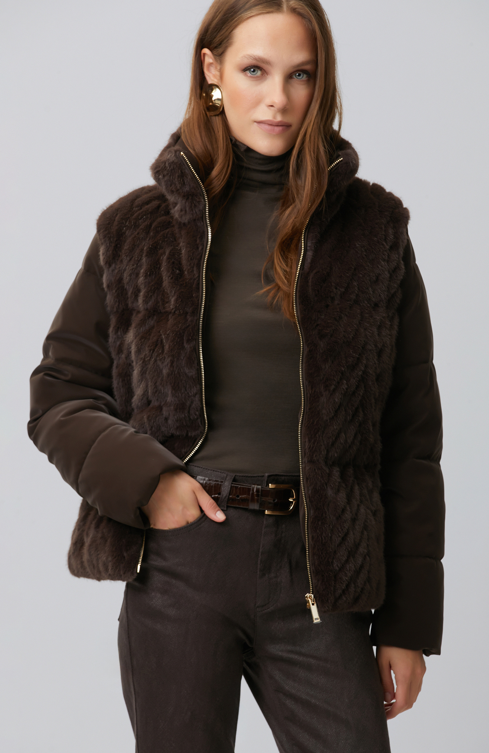 Brown Faux Fur Coat
