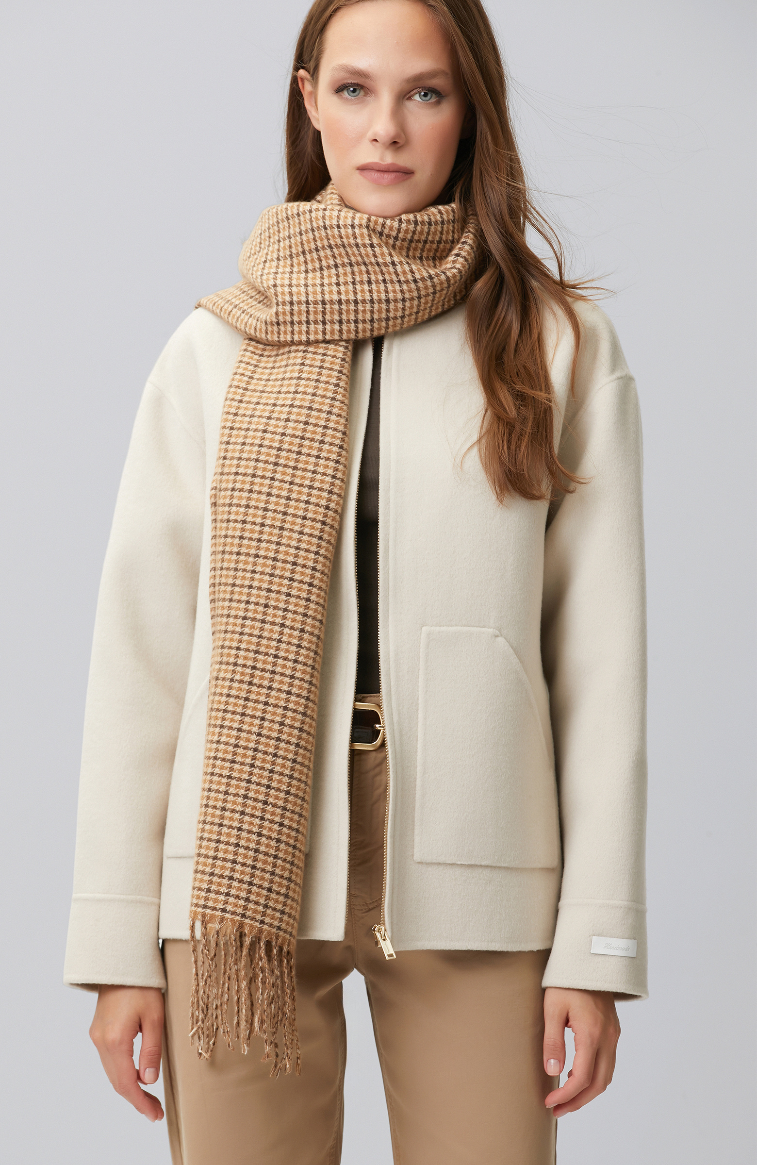 Stone Unlined Wool Blend Coat