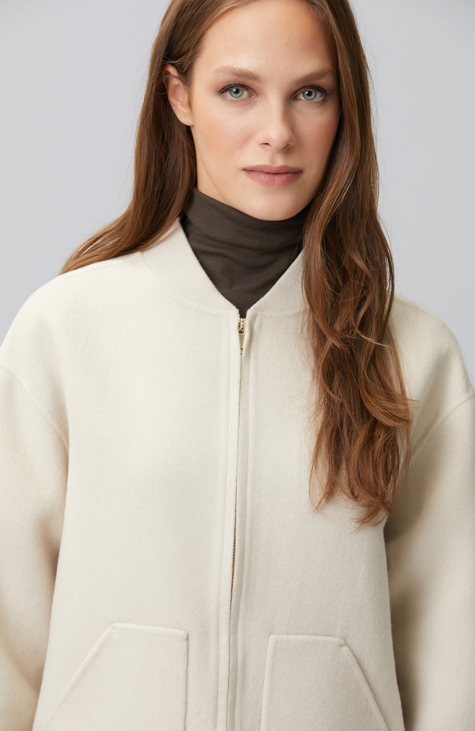 Stone Unlined Wool Blend Coat