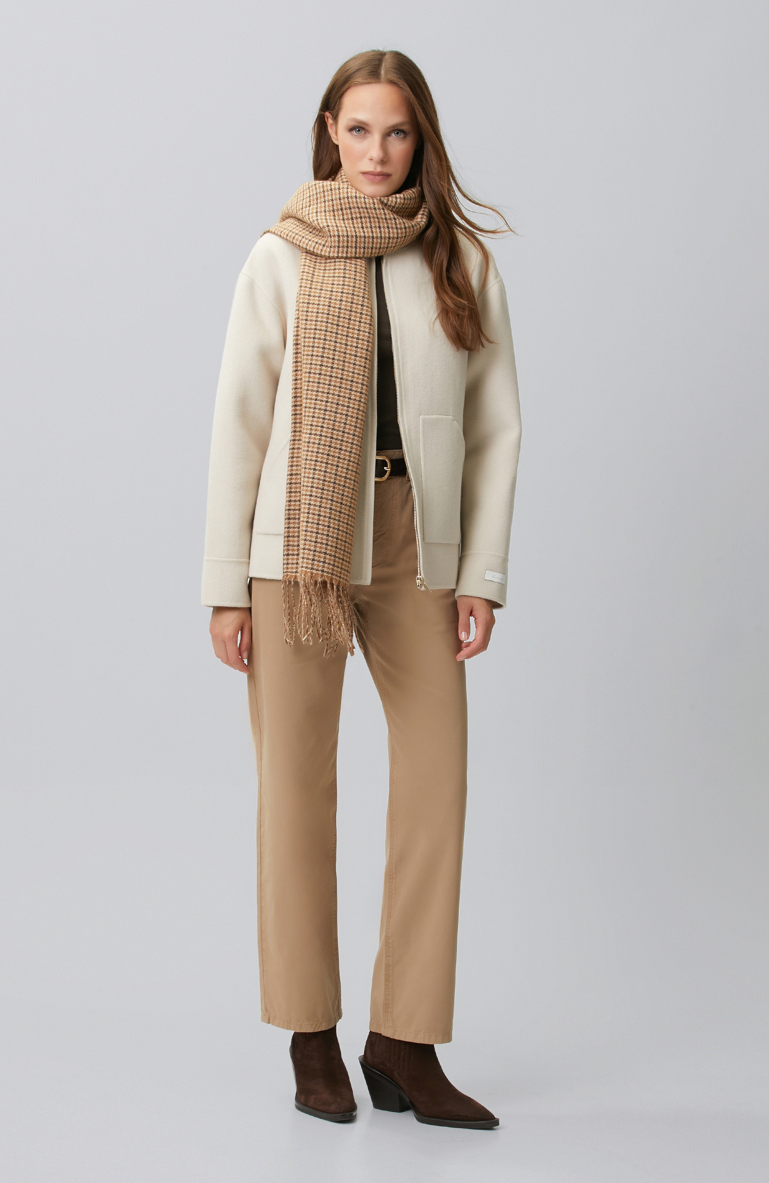 Stone Unlined Wool Blend Coat