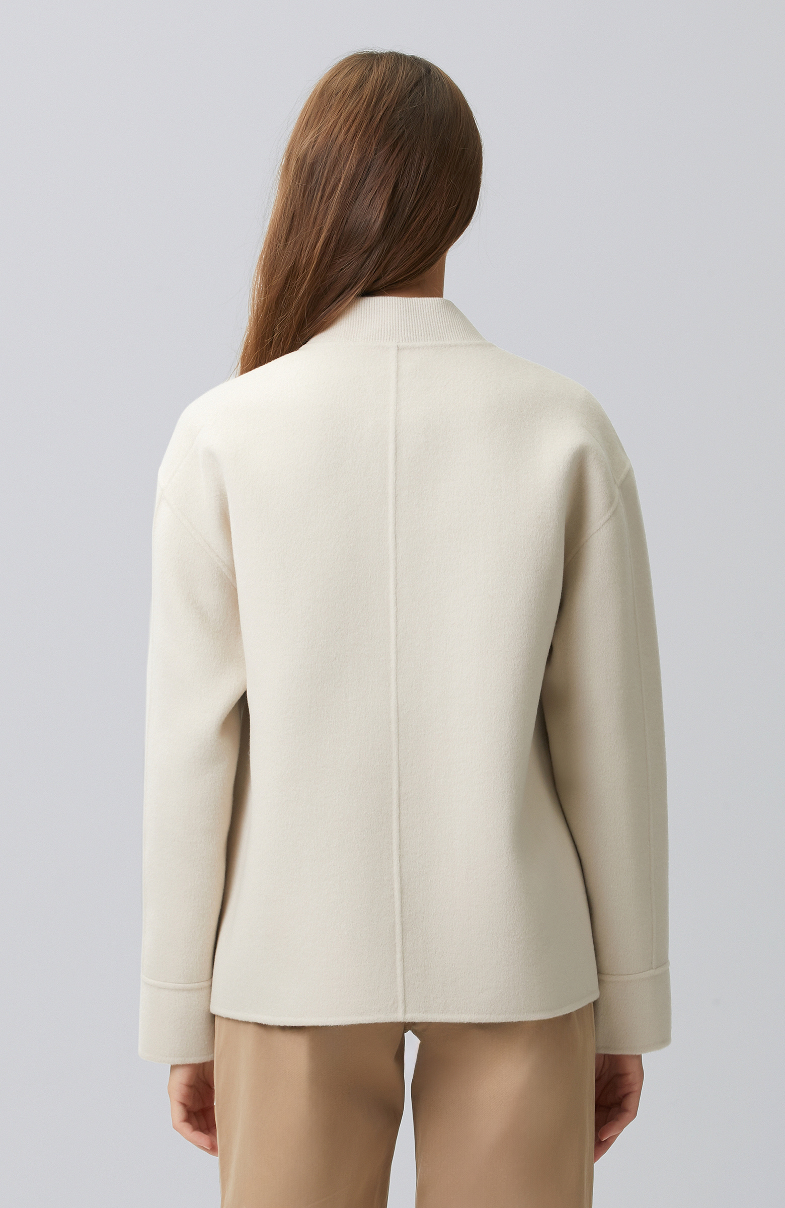 Stone Unlined Wool Blend Coat