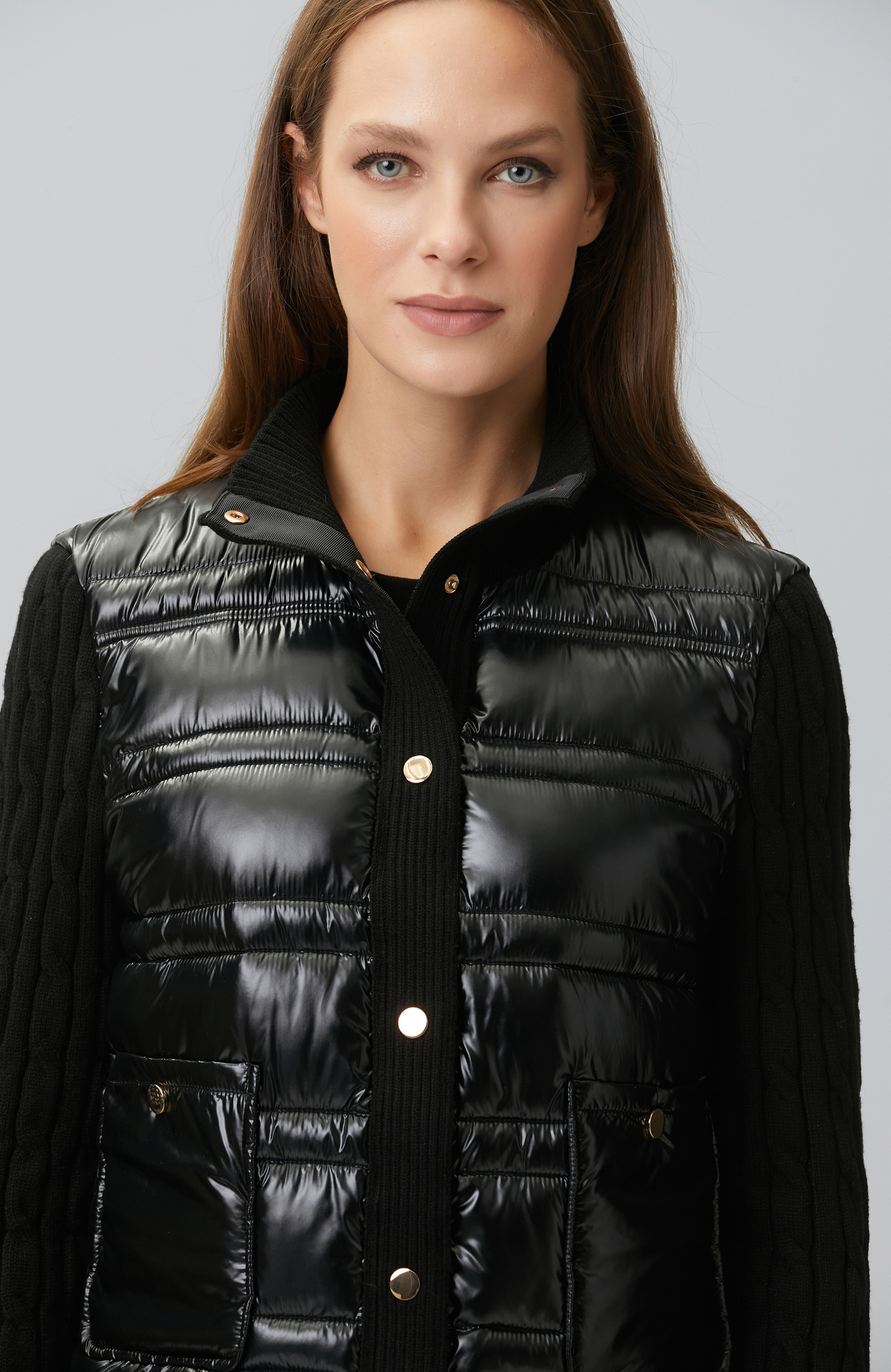Black Sleeves Knitwear Coat