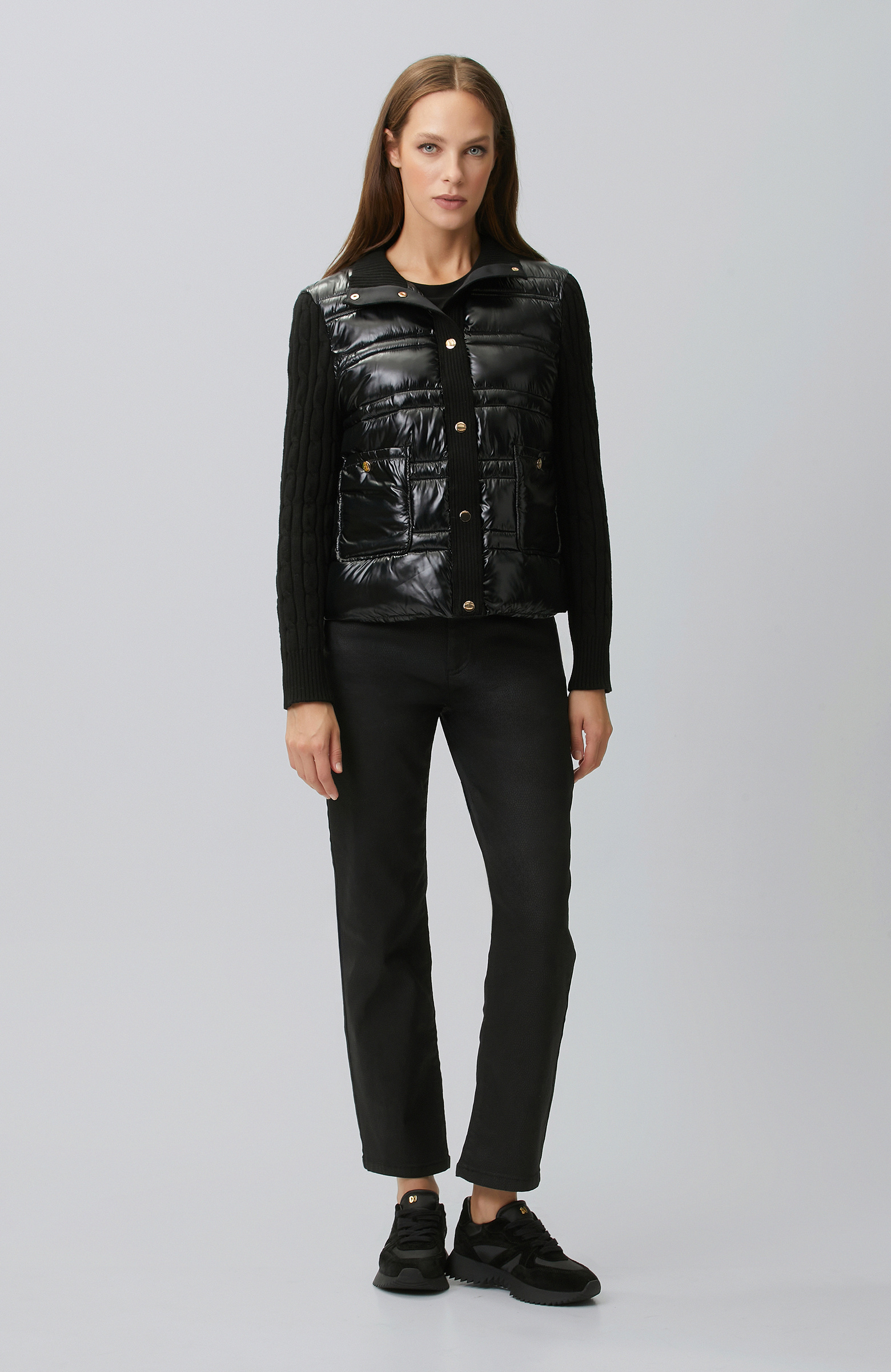 Black Sleeves Knitwear Coat