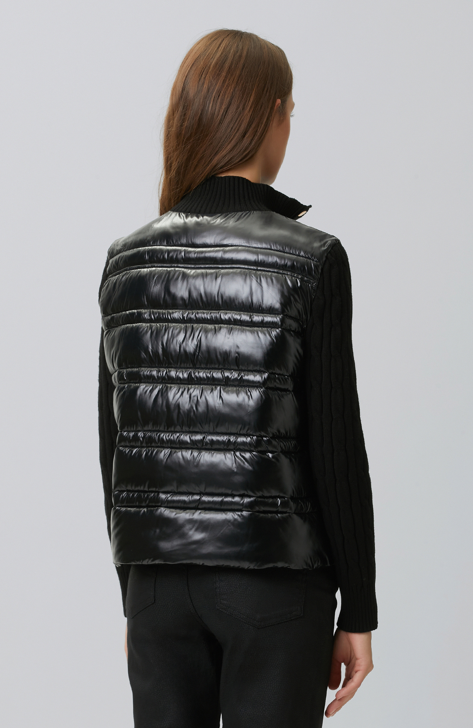 Black Sleeves Knitwear Coat