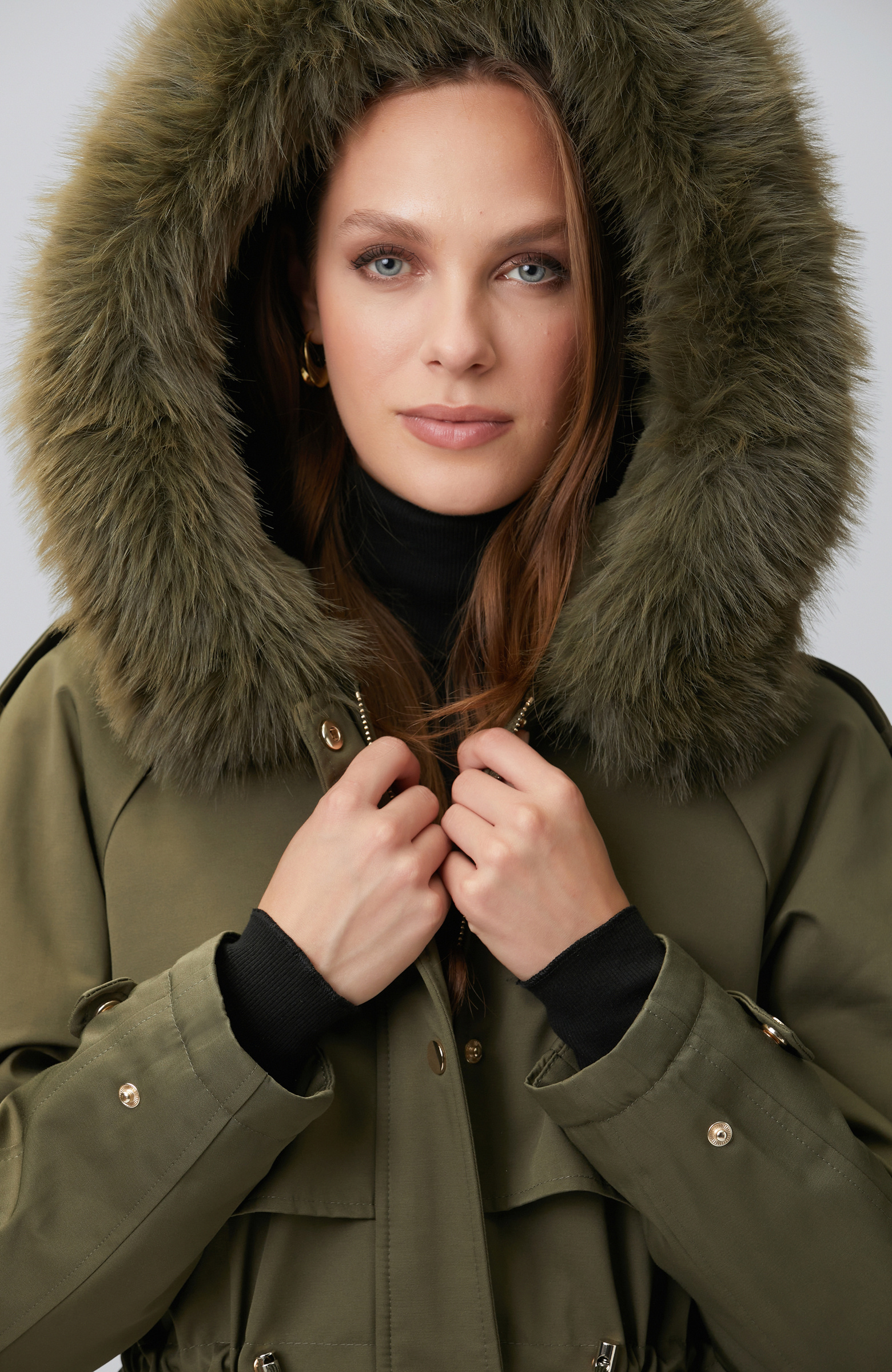 Khaki Hooded Coat