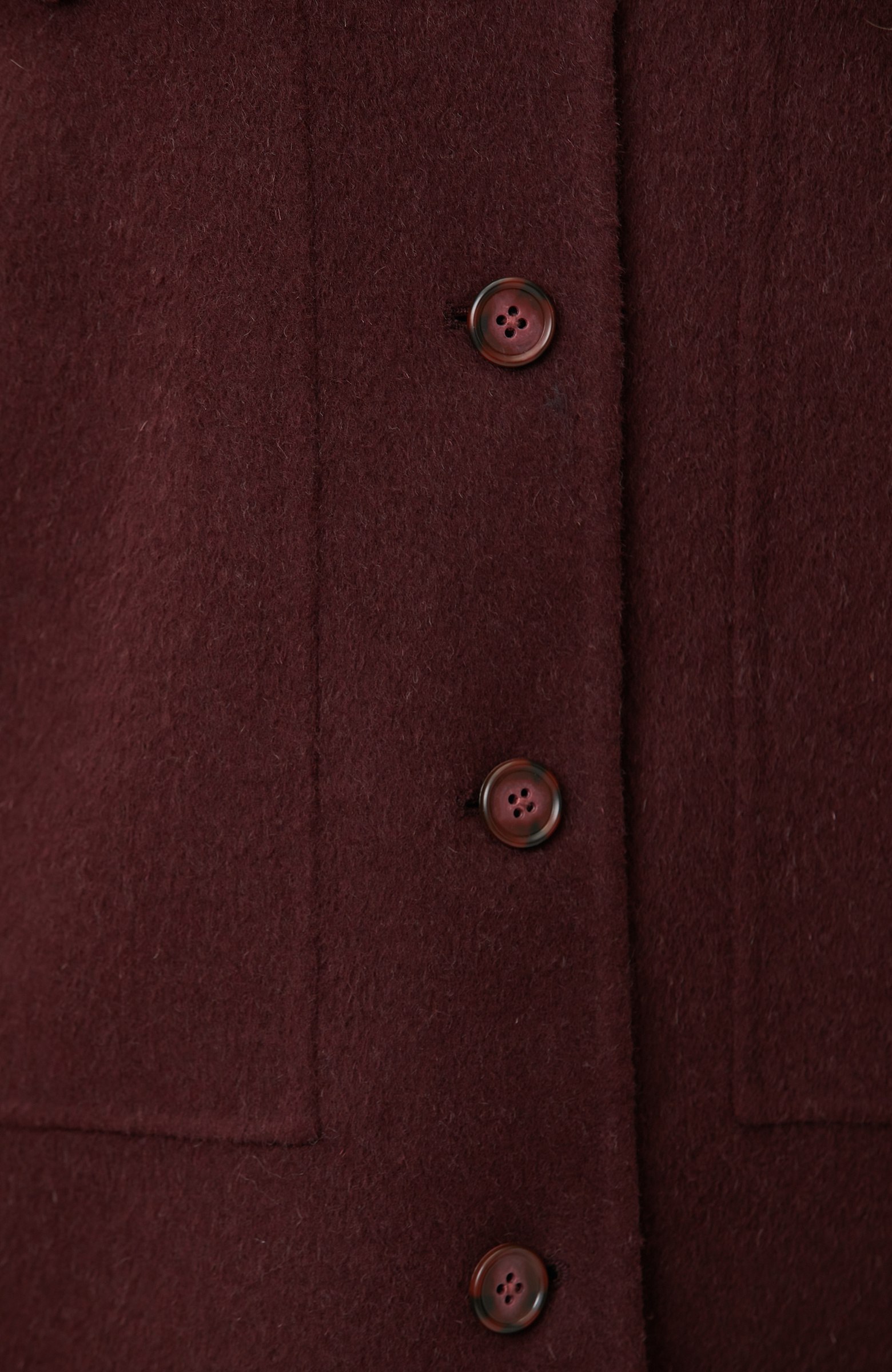 Burgundy Beige Wool Blend Jacket