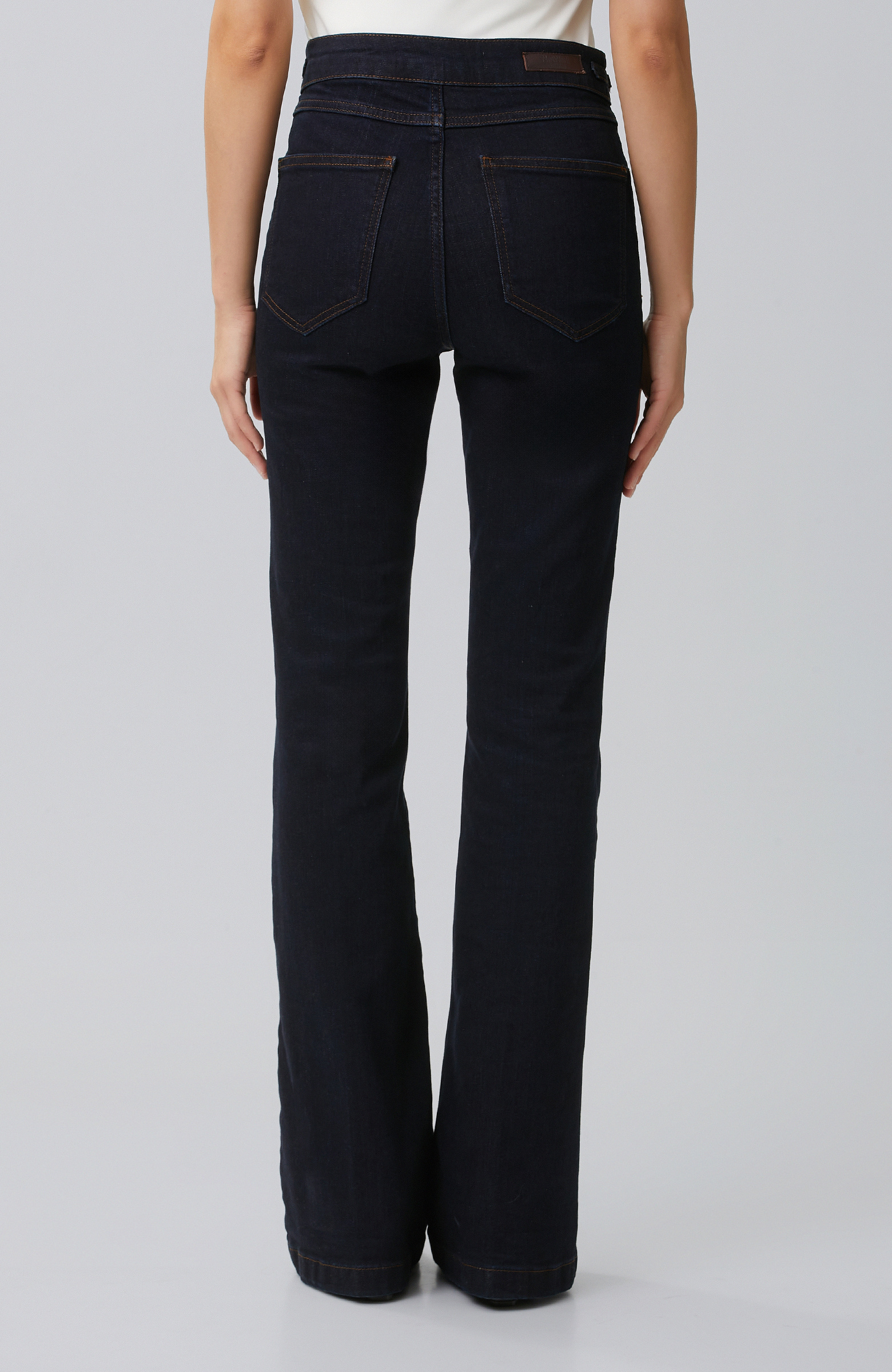 Indigo Aksesuarlı Flare Kalıp Denim Pantolon