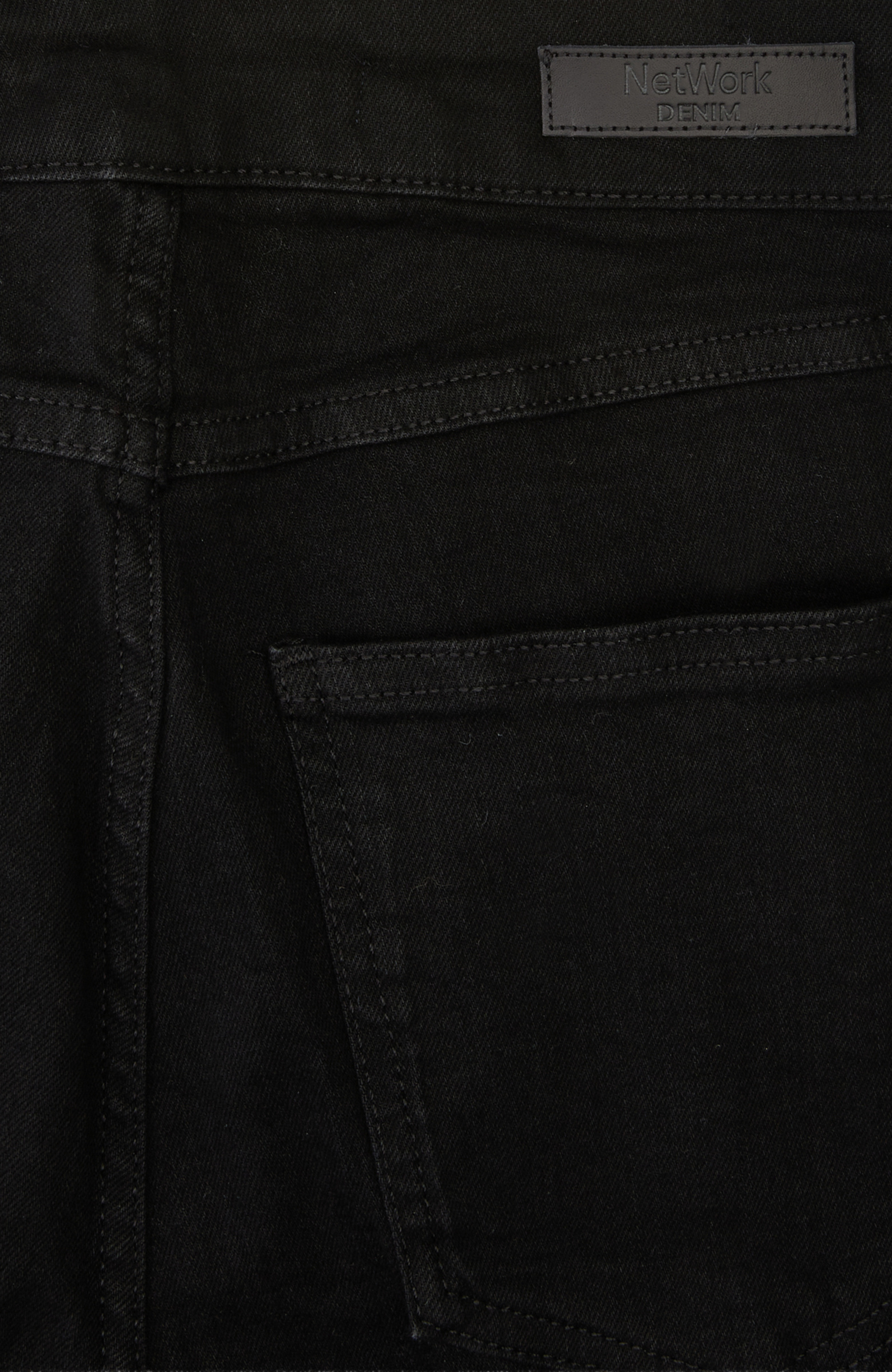 Siyah Aksesuarlı Flare Kalıp Denim Pantolon