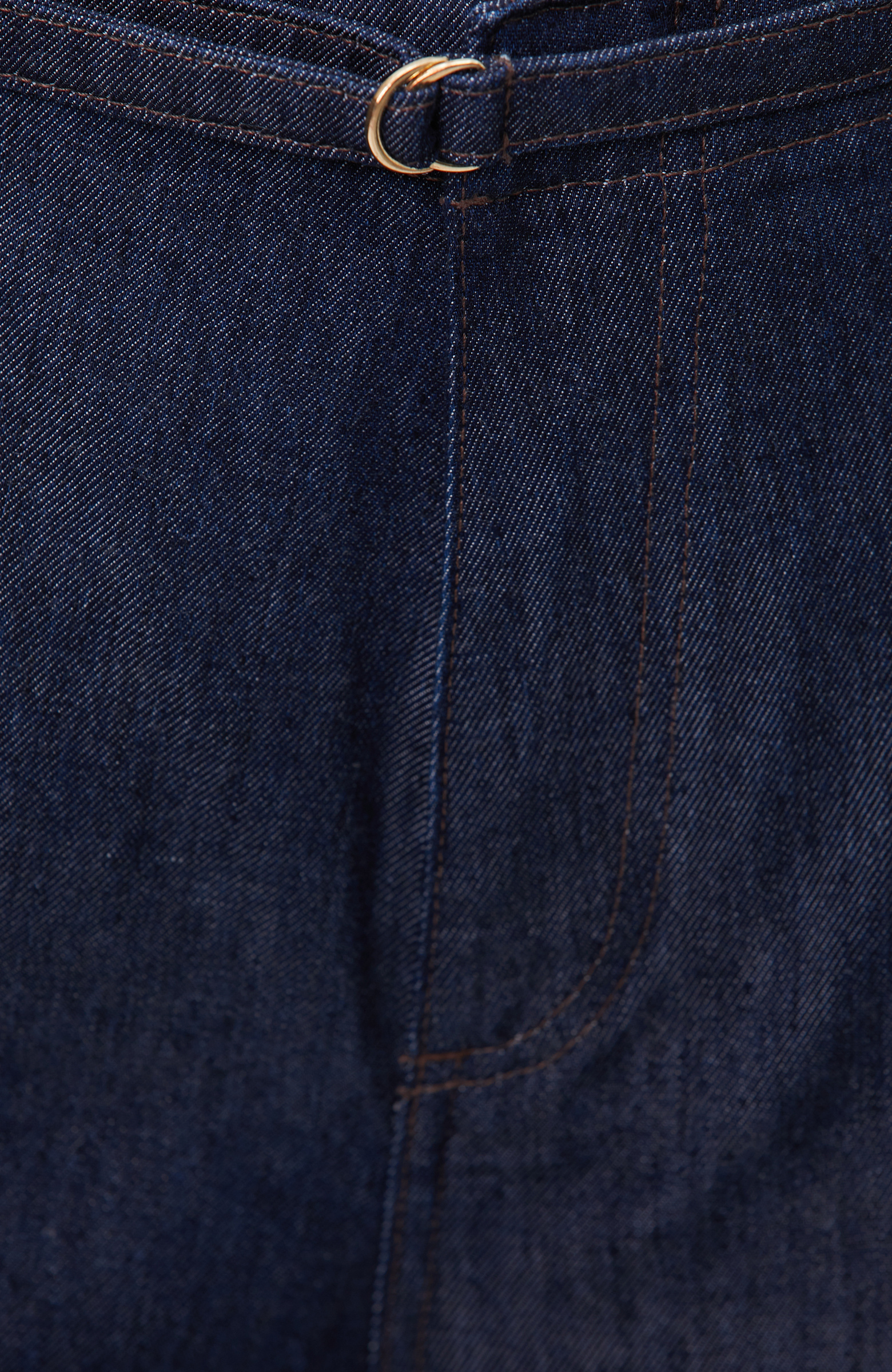 Lacivert Ütü İzli Wide Straight Denim Pantolon