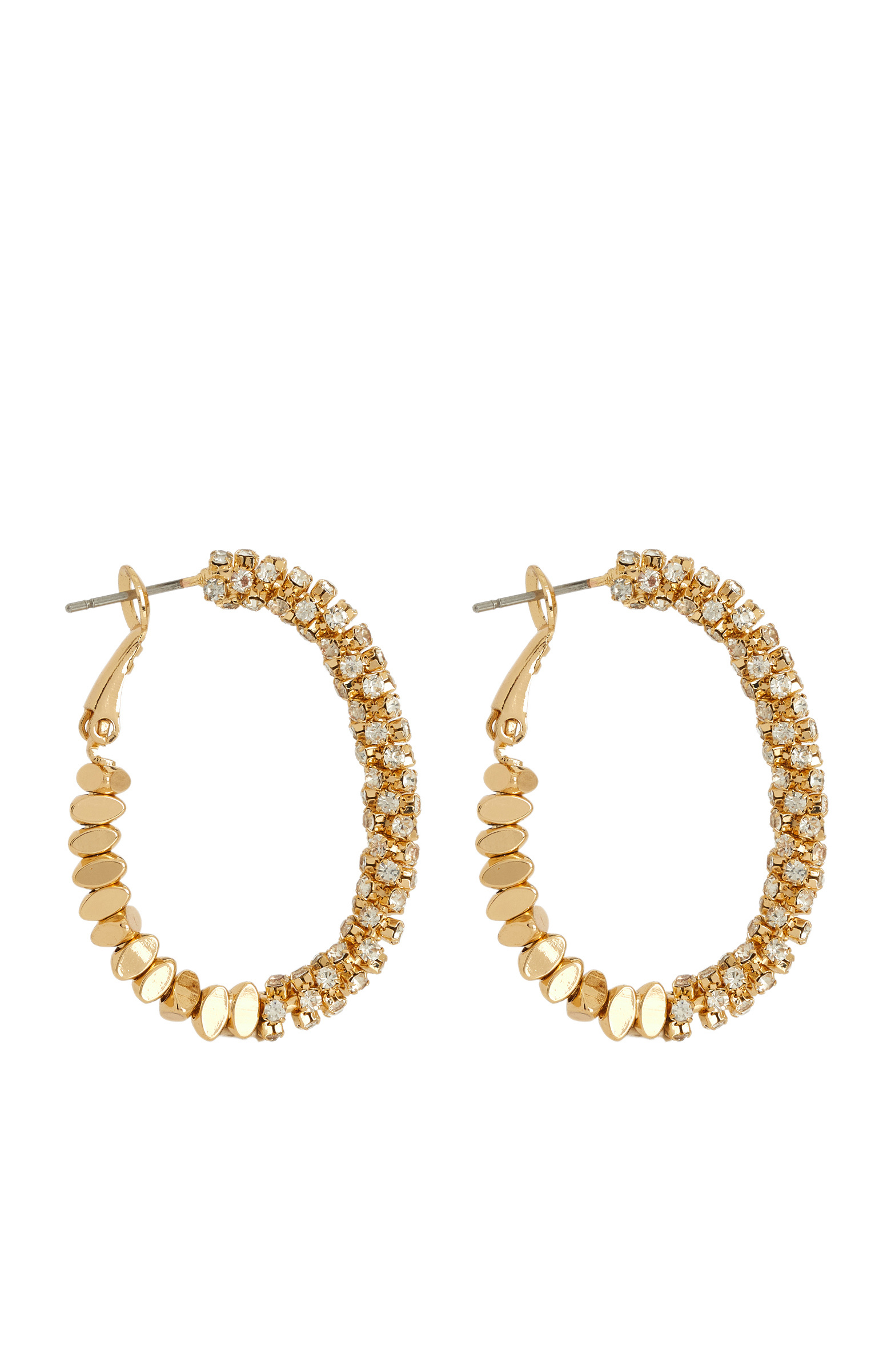 Gold Stone Detailed Women's Earrings