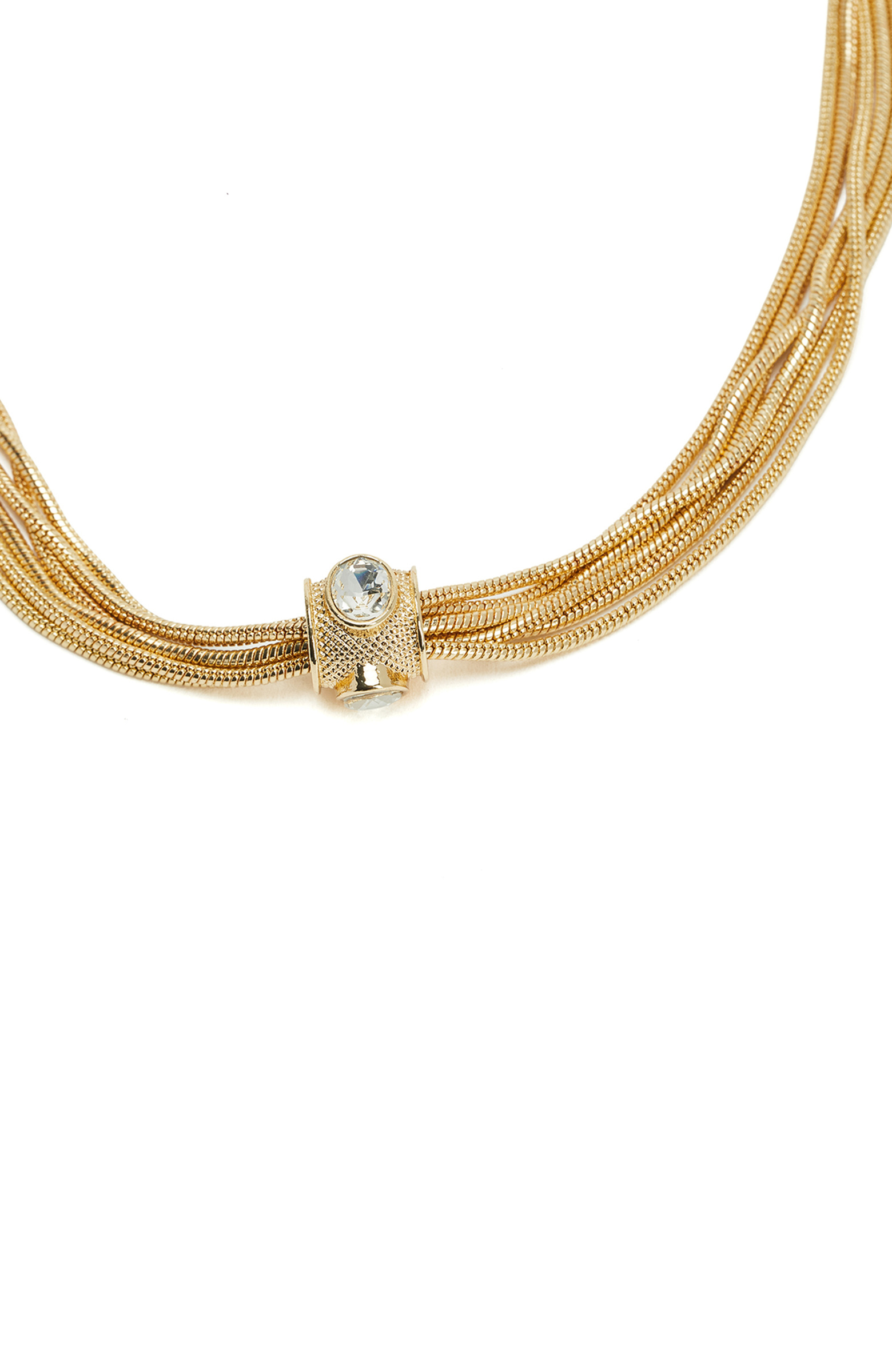 Gold Stone Detailed Multiple Necklace
