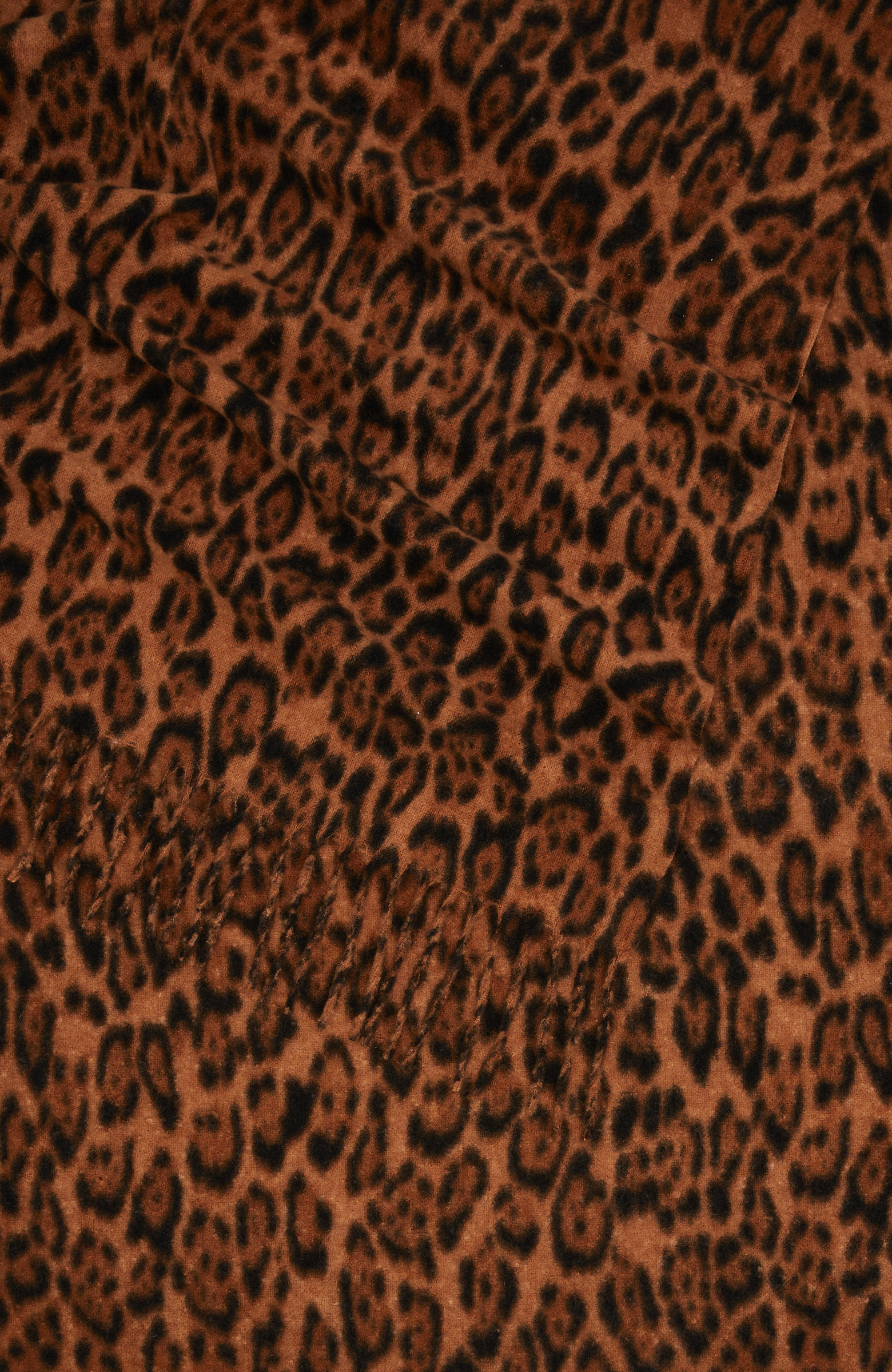 Kahverengi Leopar Desenli Kadın Şal