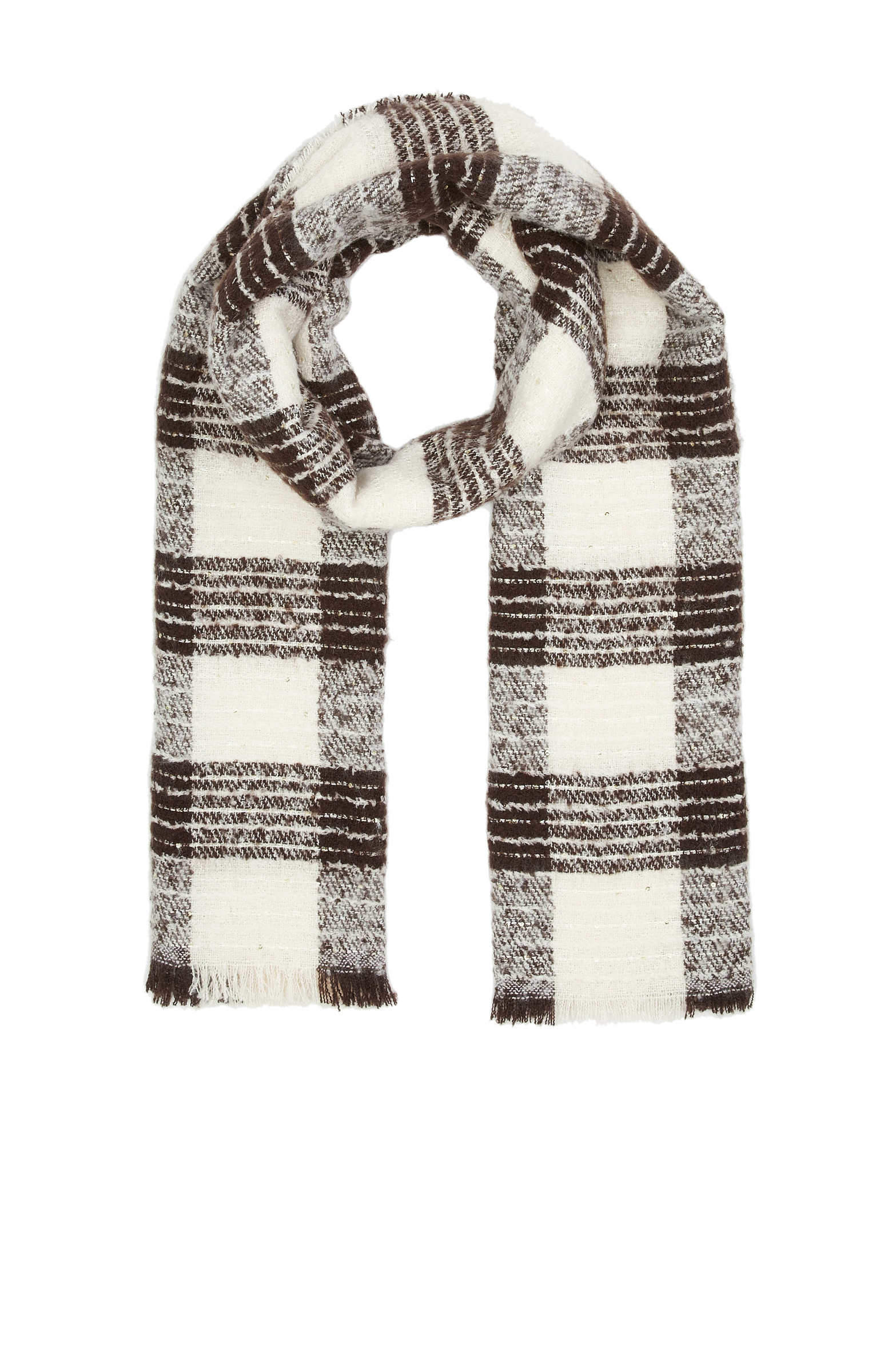 Brown Check Women's Shawl