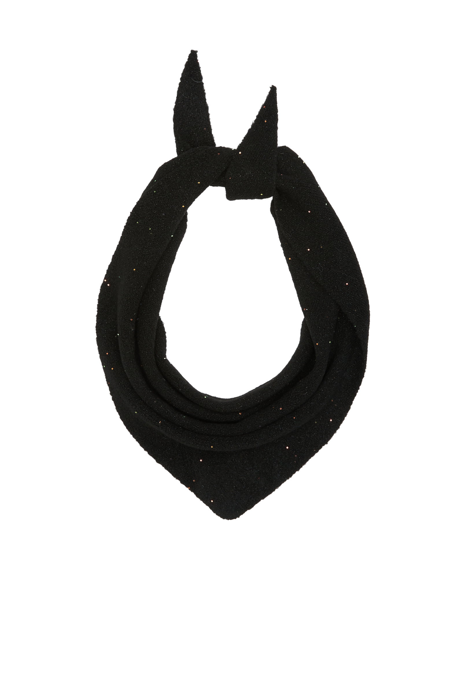 Black Gold Sequin Detailed Women's Knitted Scarf