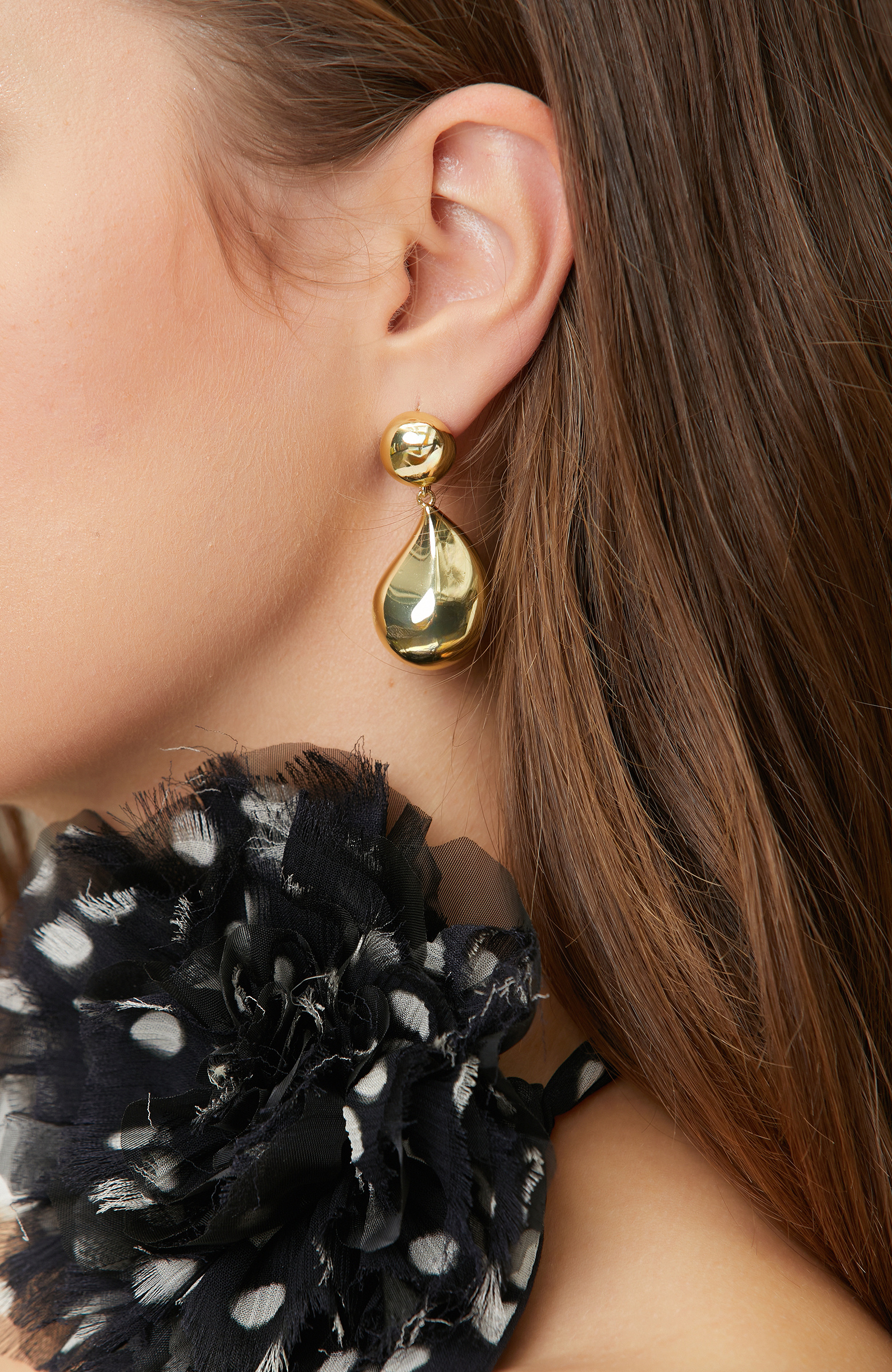 Gold Geometric Form Dangle Women's Earrings