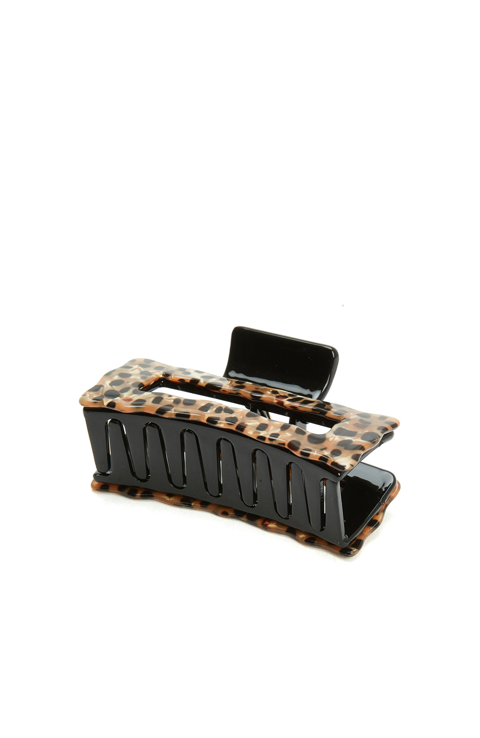 Leopar Desenli Kadın Mandallı Toka