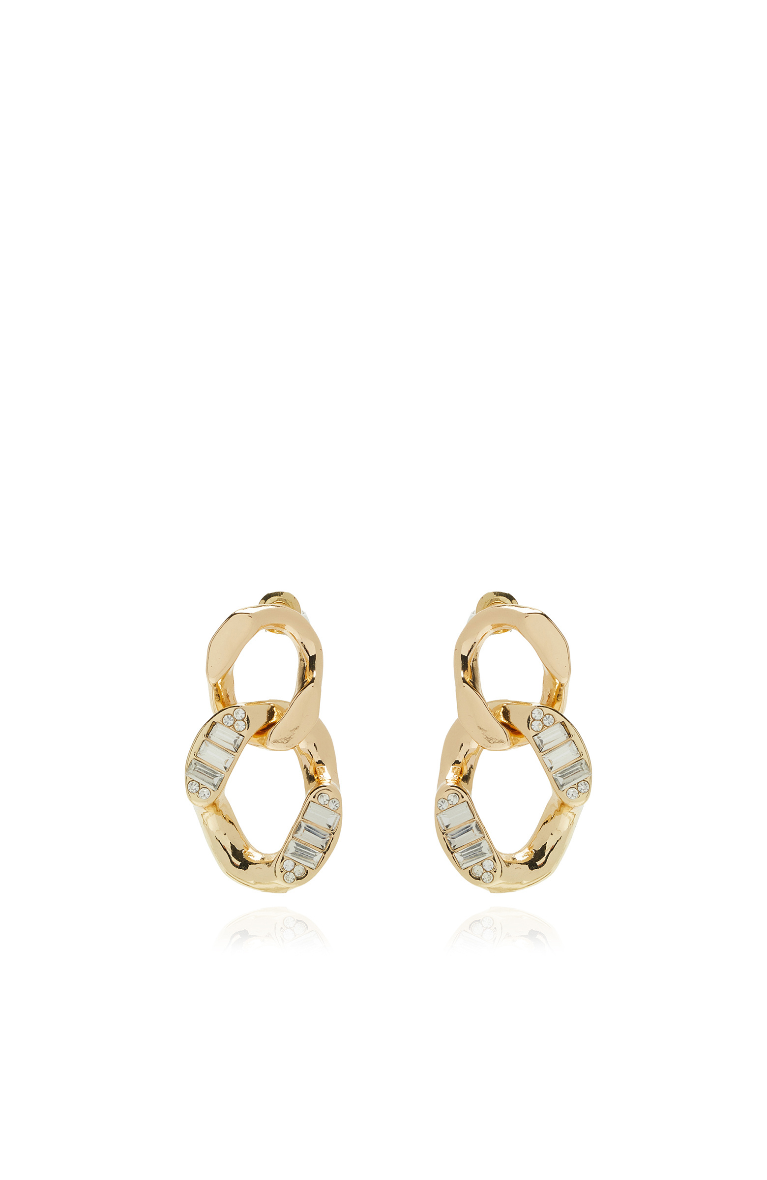Gold Geometric Form Detailed Women's Dangle Earrings