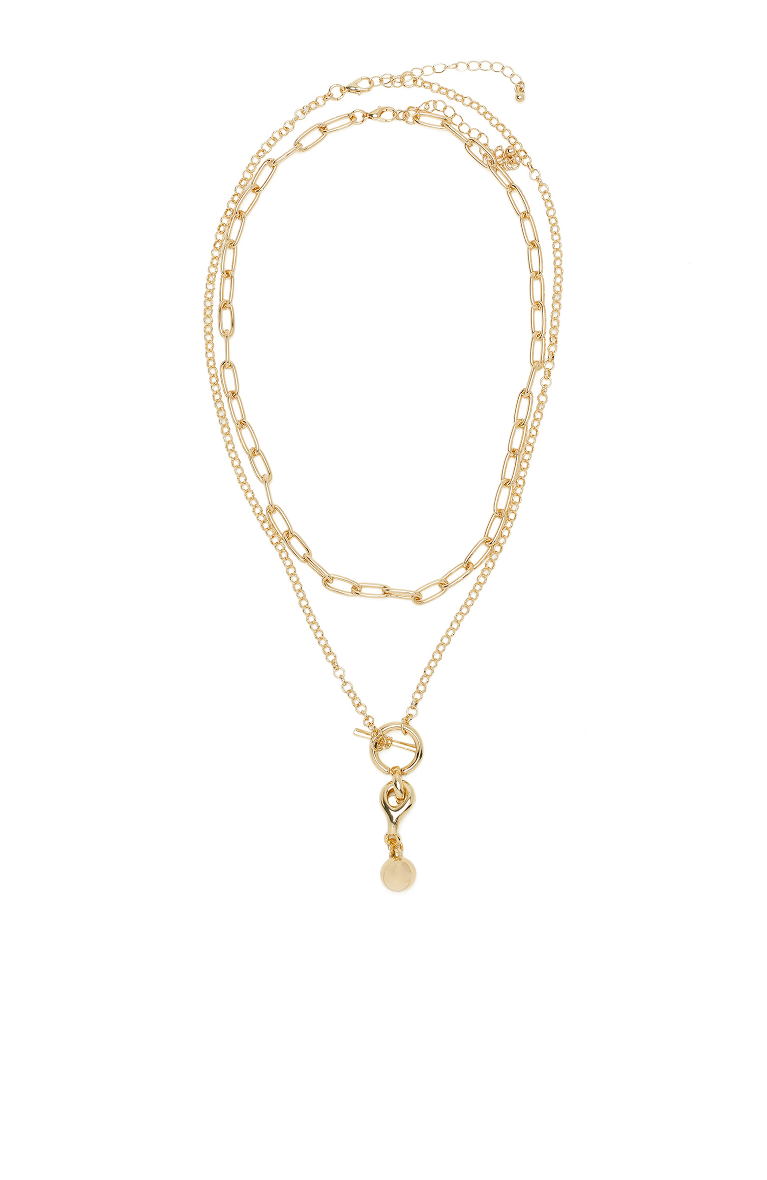 Gold Pendant Detaylı Kadın Çoklu Kolye
