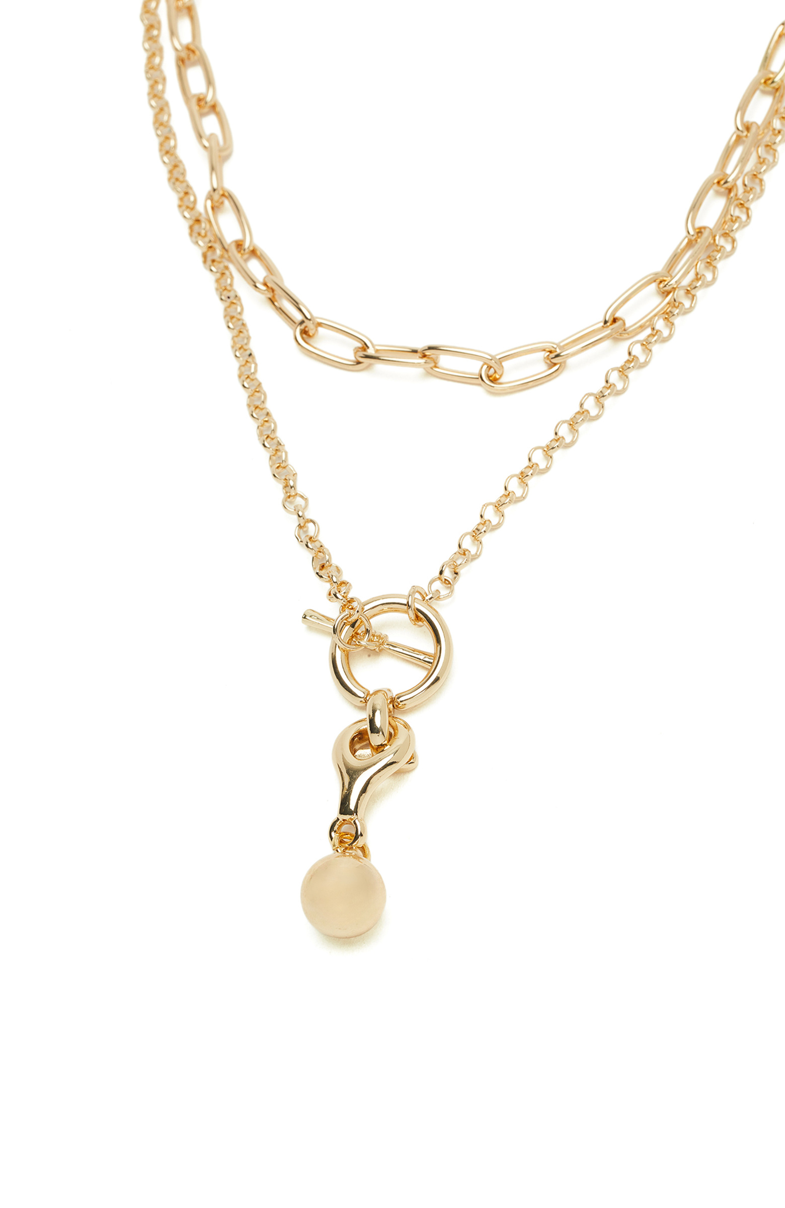 Gold Pendant Detaylı Kadın Çoklu Kolye