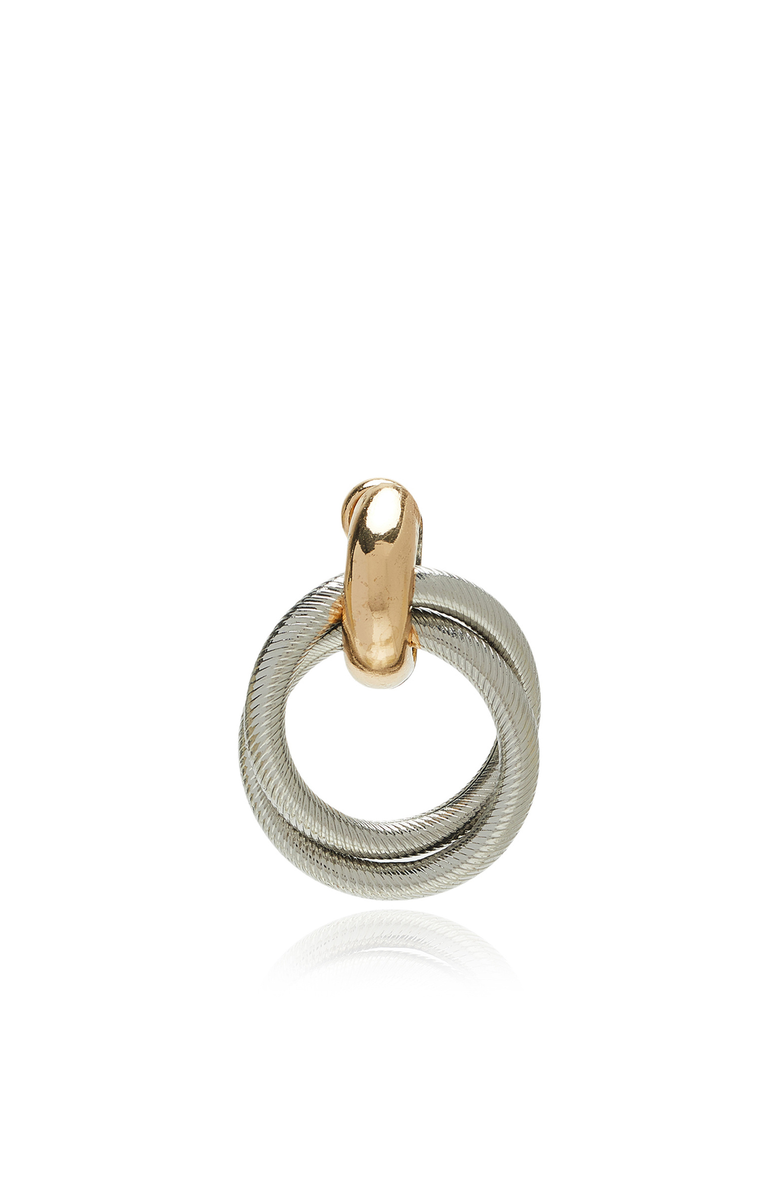 Gold Silver Geometrik Form Detaylı Kadın Küpe