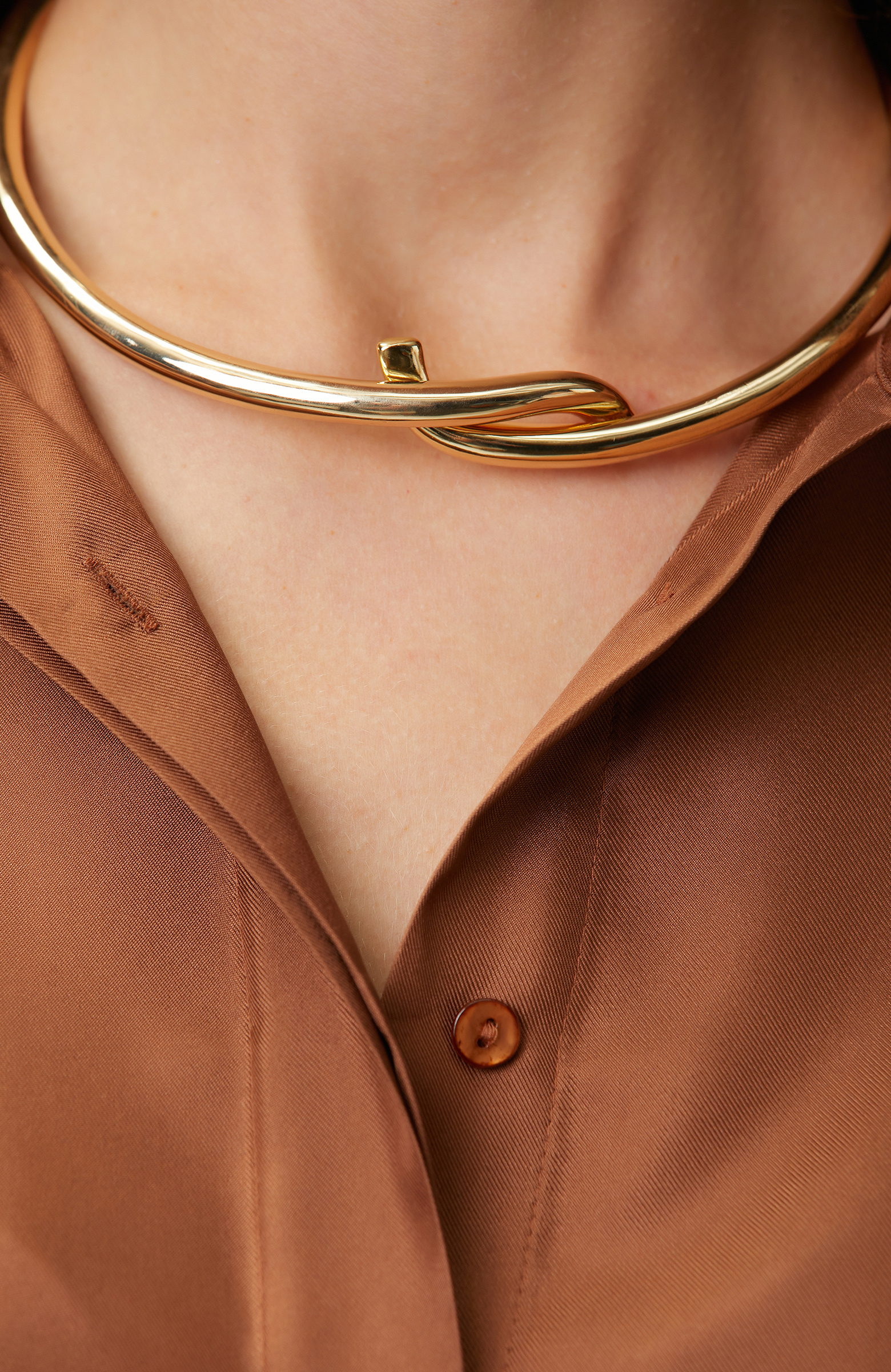 Gold Double Color Women's Choker Necklace