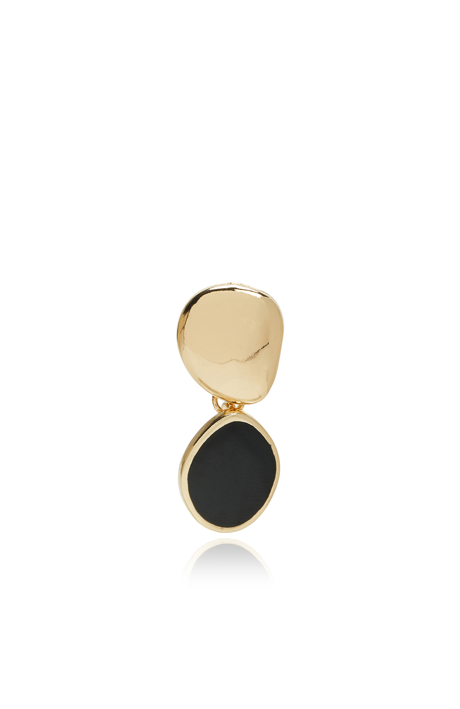 Gold Black Stone Dangle Women's Earrings