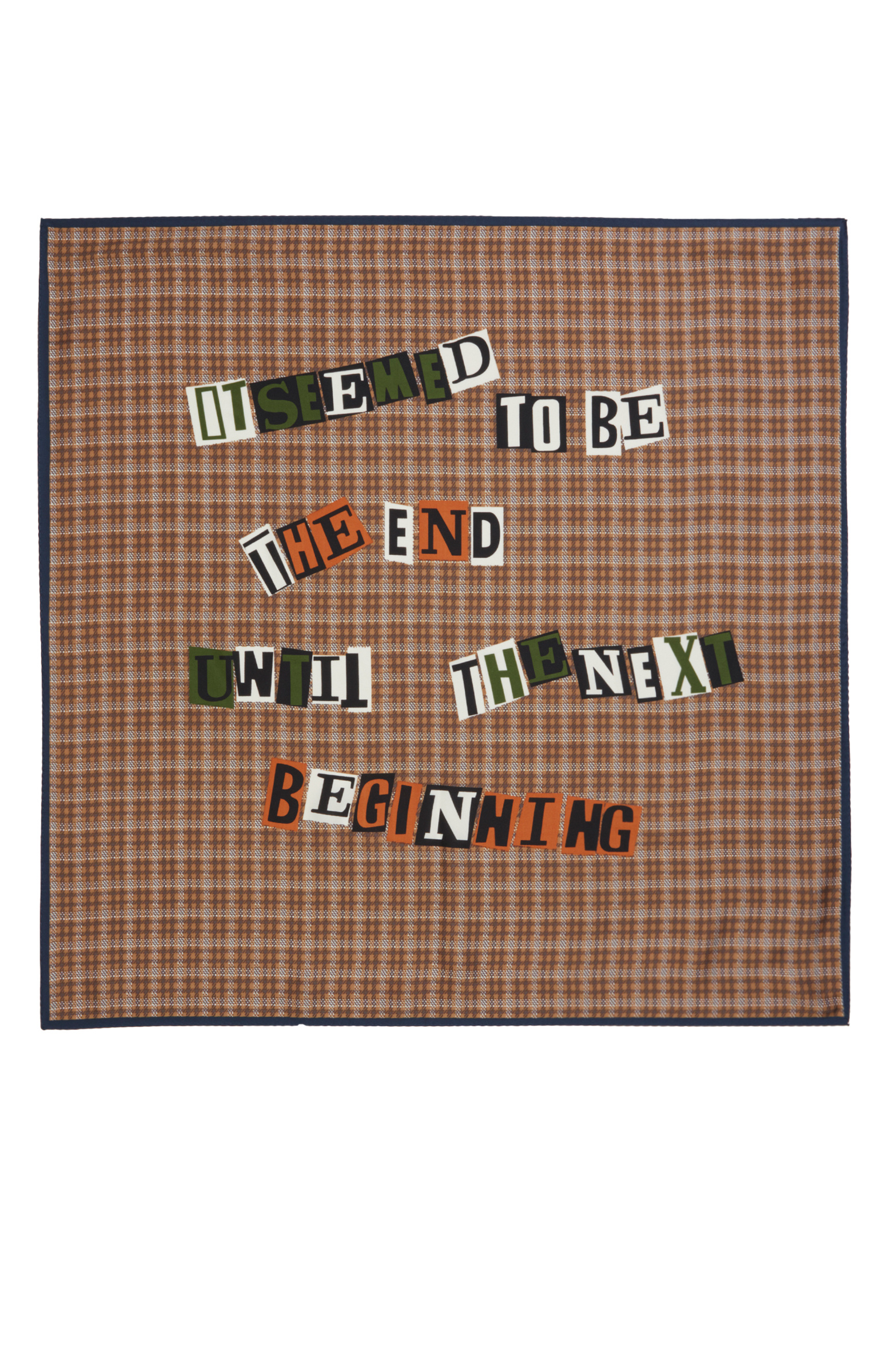 Brown Slogan Detailed Women's Scarf