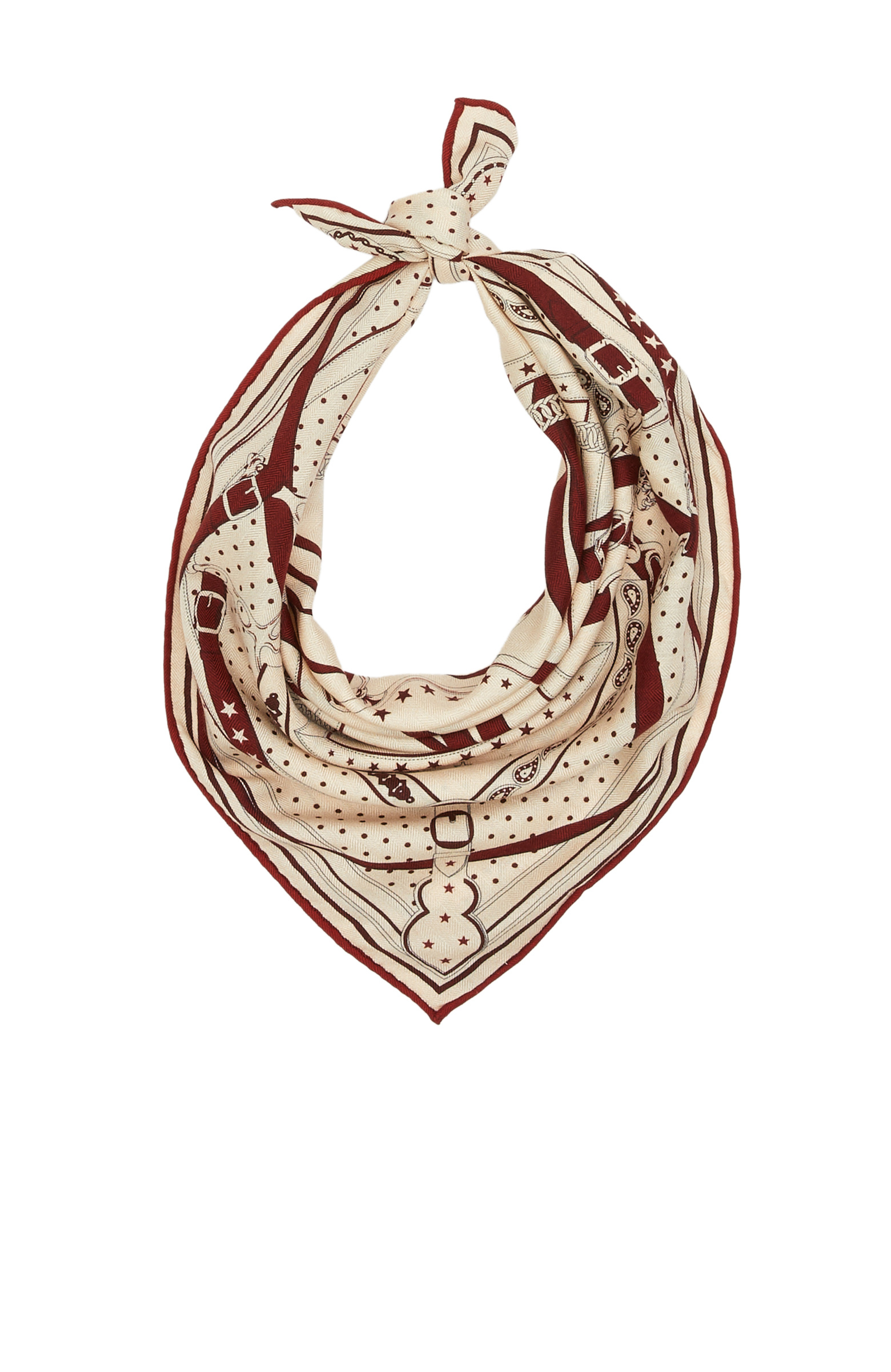 Ecru Patterned Women's Wool Scarf