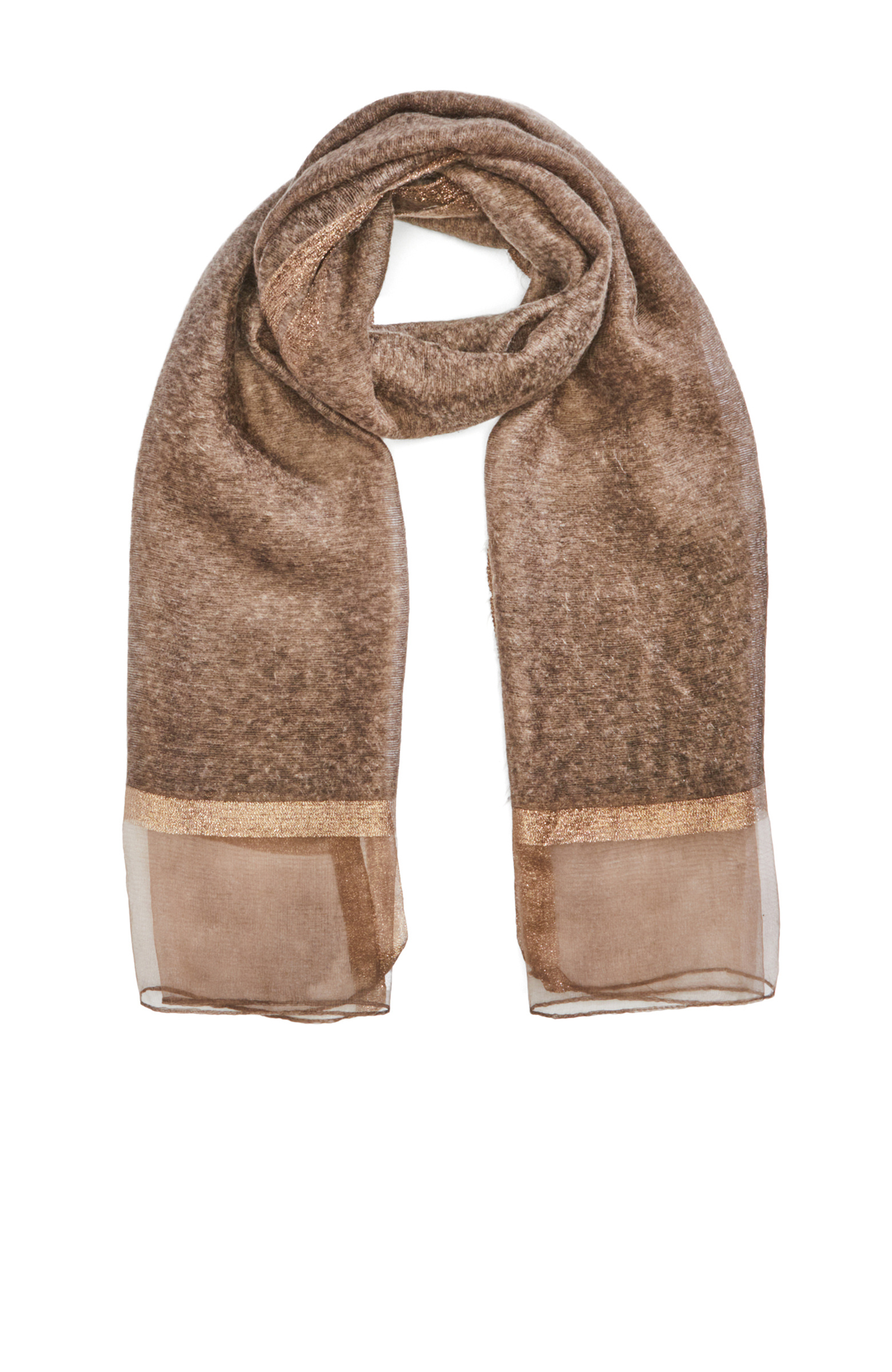 Brown Silk Blend Women's Shawl