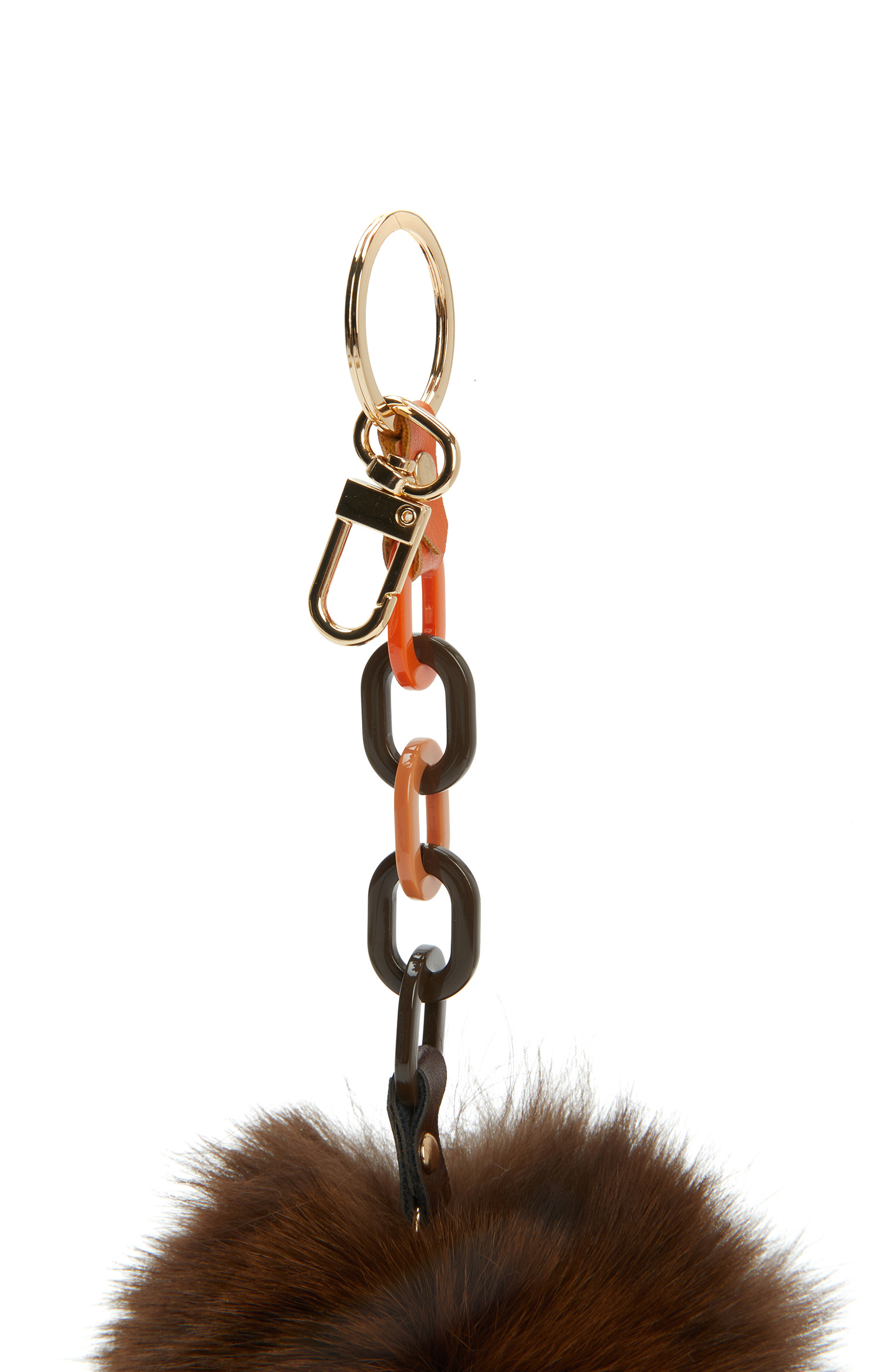 Kahverengi Ponpon Detaylı Anahtarlık