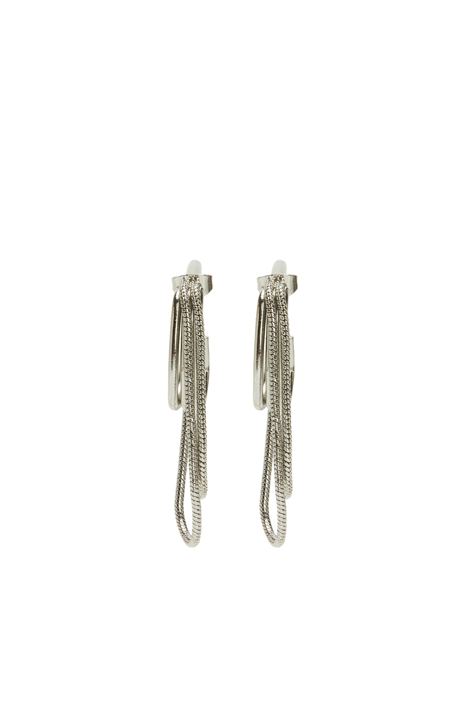 Silver Chain Detailed Women's Earrings