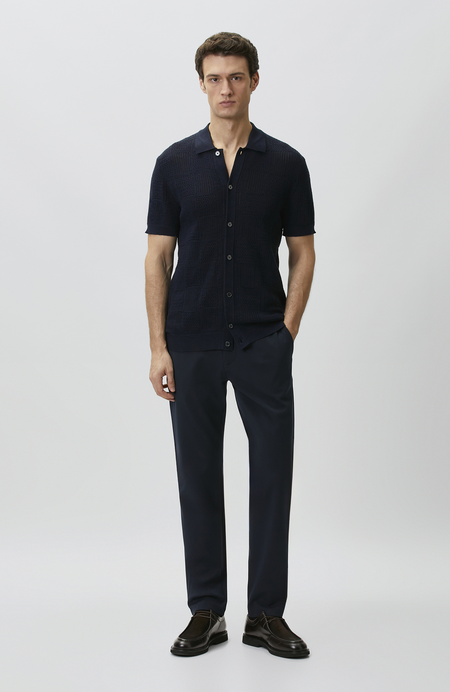 Navy Blue Diagonal Pants