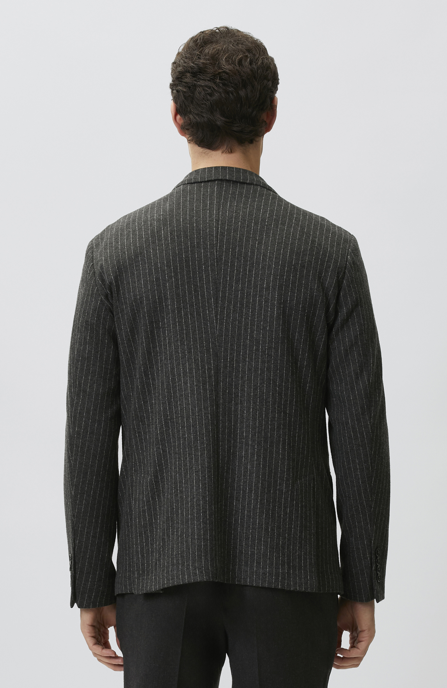 Anthracite Wool Double Breasted Collar Suit
