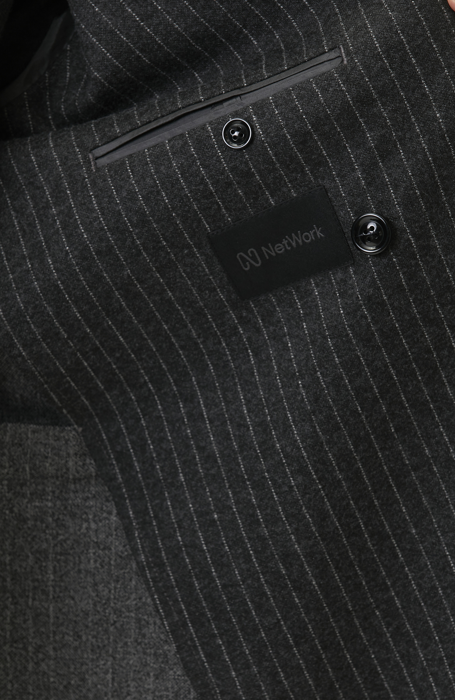 Anthracite Wool Double Breasted Collar Suit