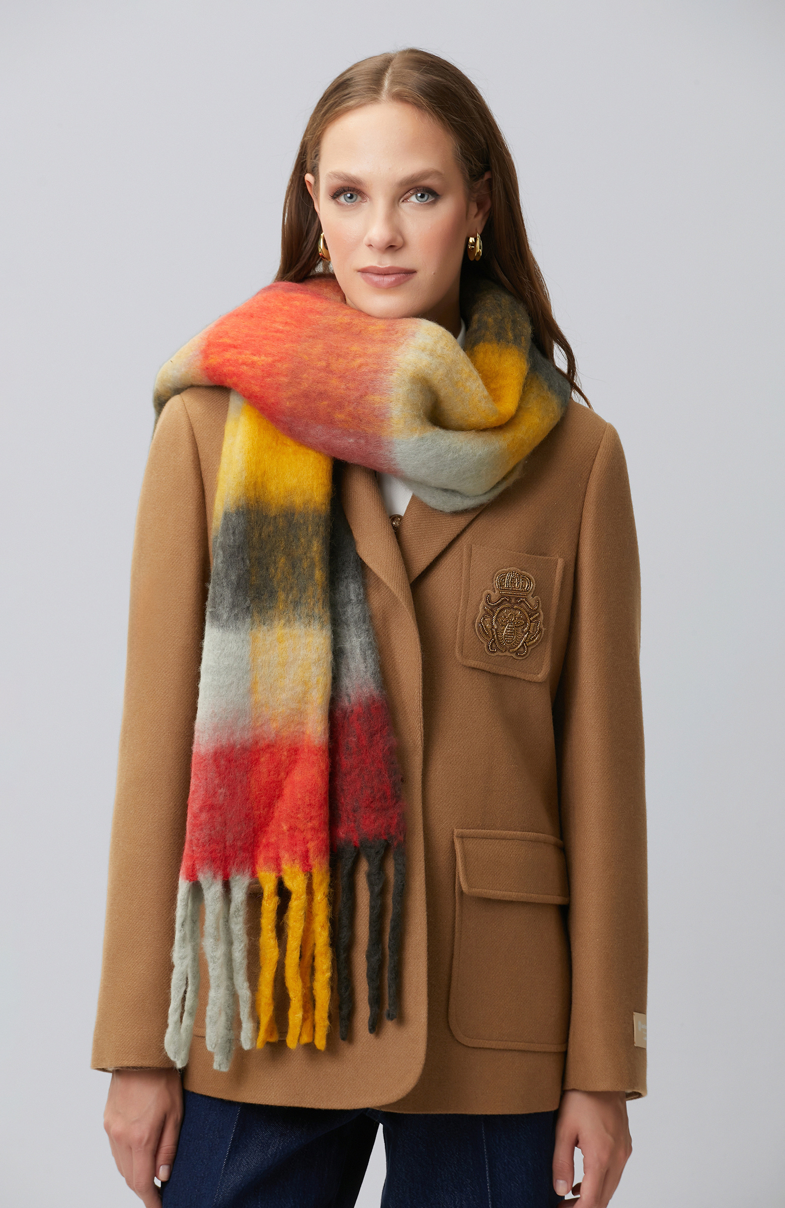 Colorblocked Women's Thick Scarf