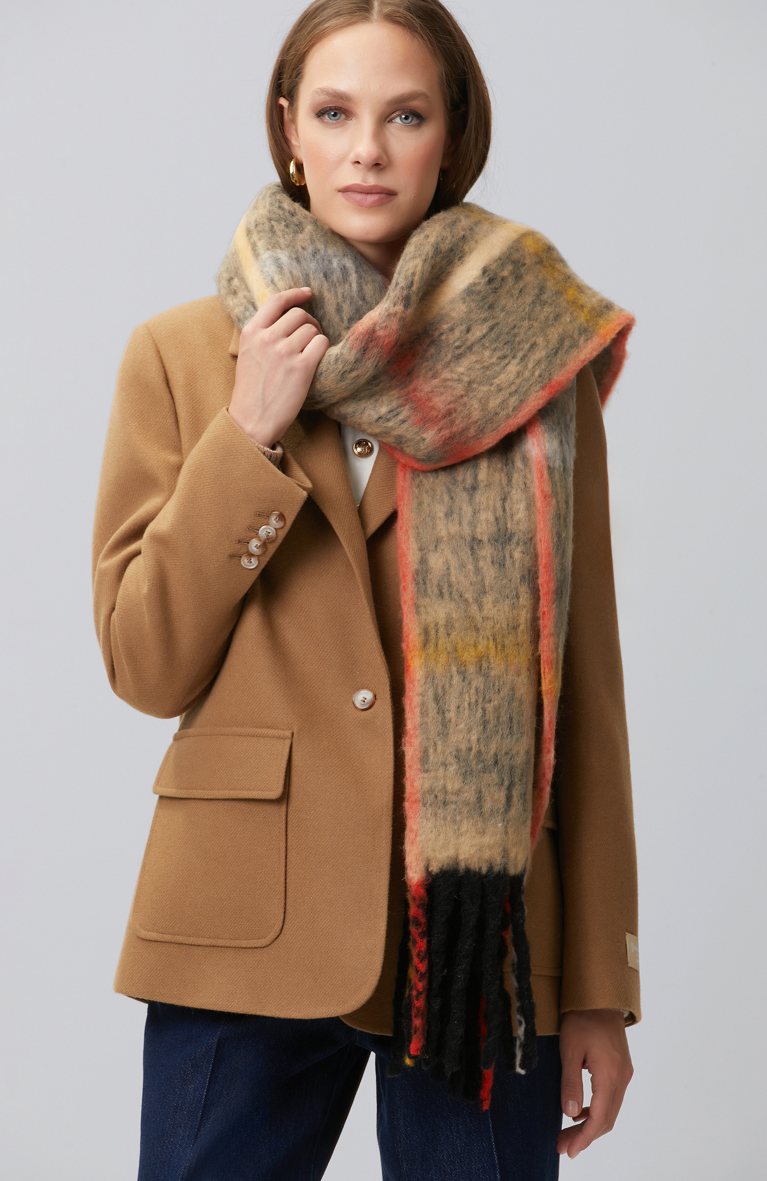 Colorblocked Women's Thick Scarf