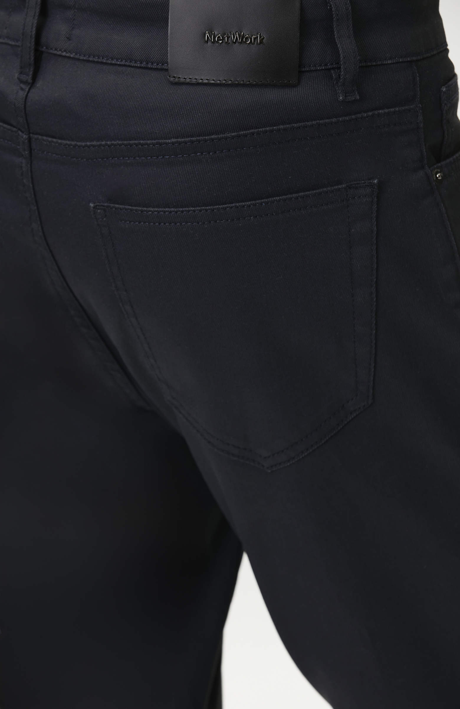 Lacivert Kaplamalı Denim Pantolon
