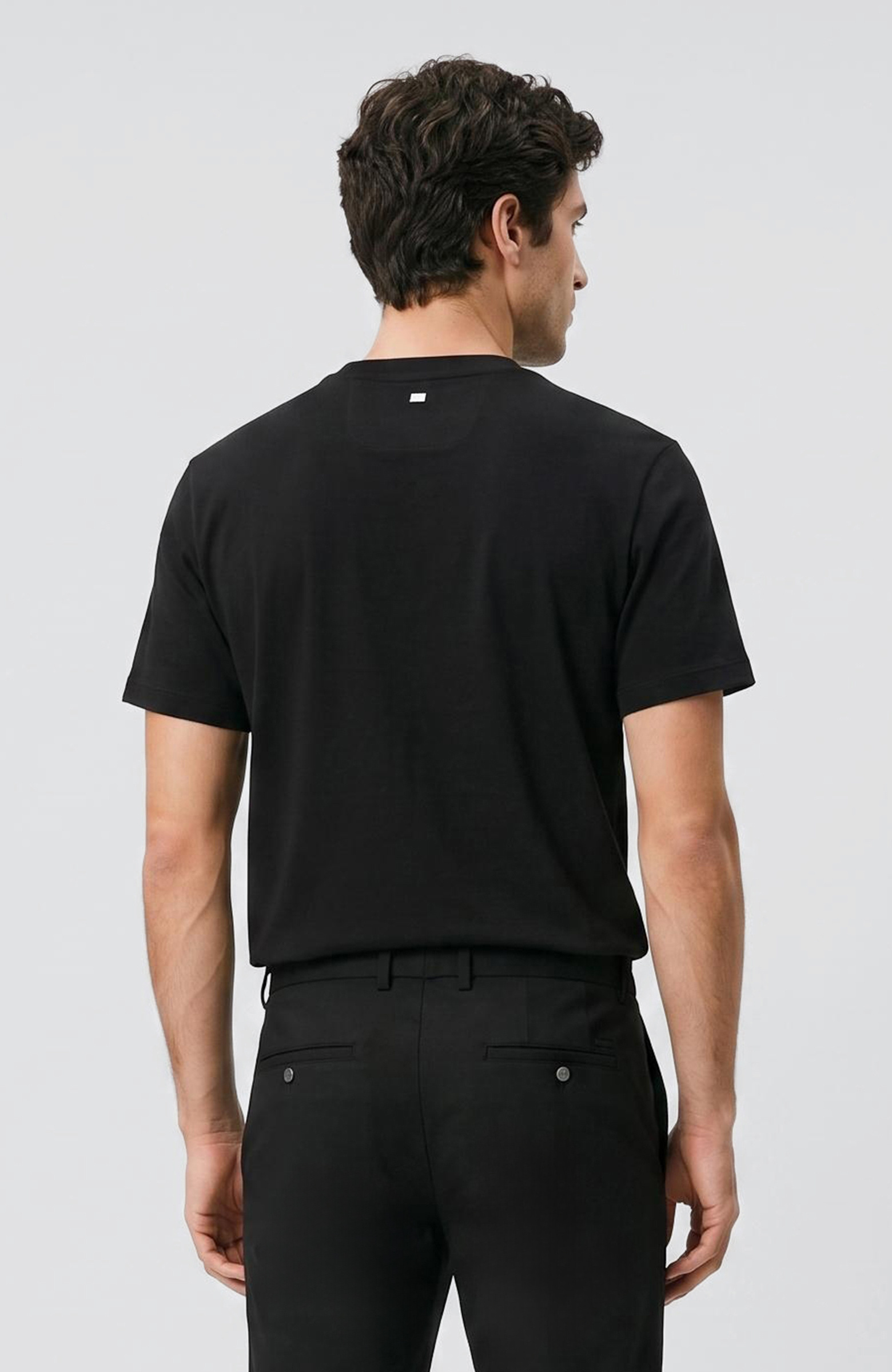 Siyah Jakarlı Bisiklet Yaka T-shirt